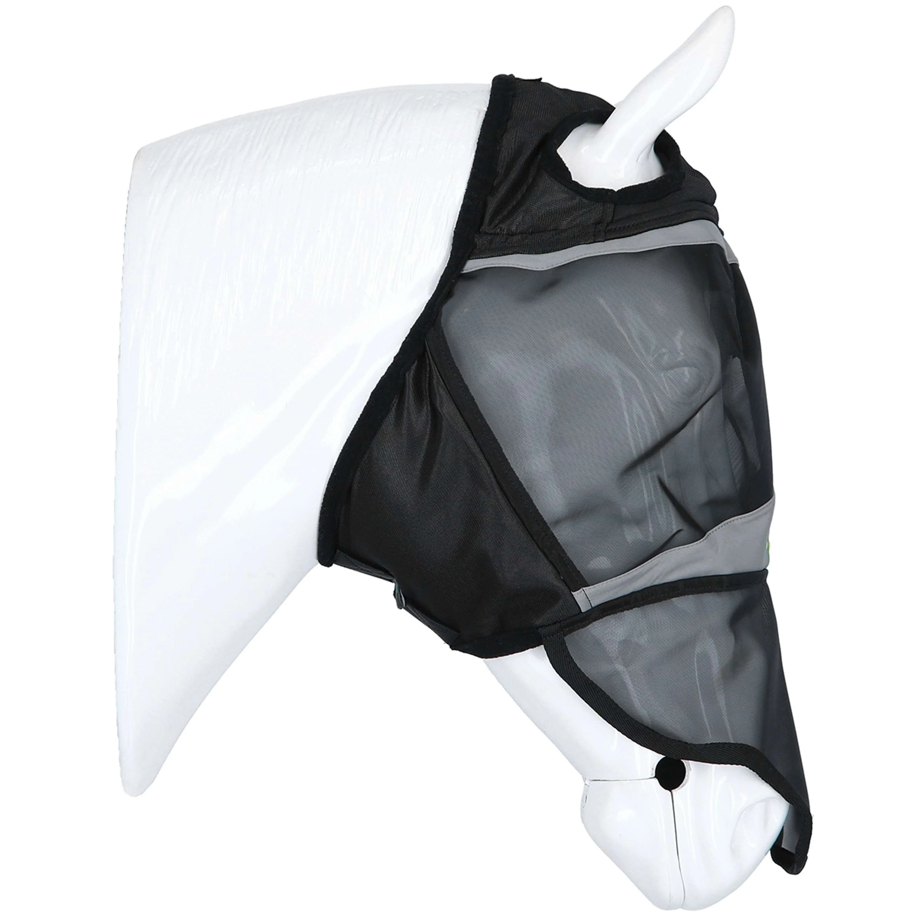 Agradi Horse Masque Anti-Mouches Fine Mesh avec Découpe D'oreille et le Nez Noir - Image 2