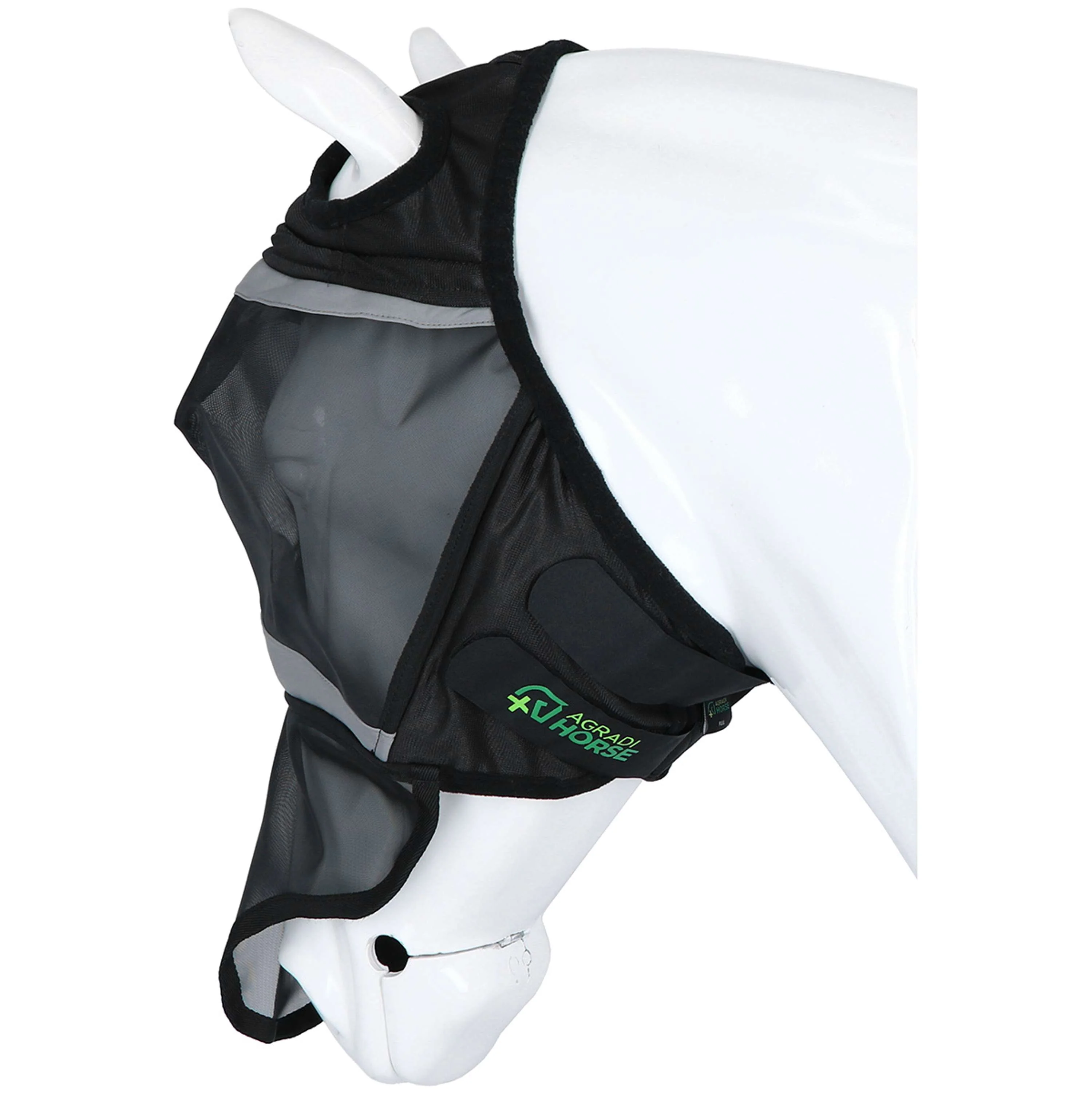 Agradi Horse Masque Anti-Mouches Fine Mesh avec Découpe D'oreille et le Nez Noir - Image 5