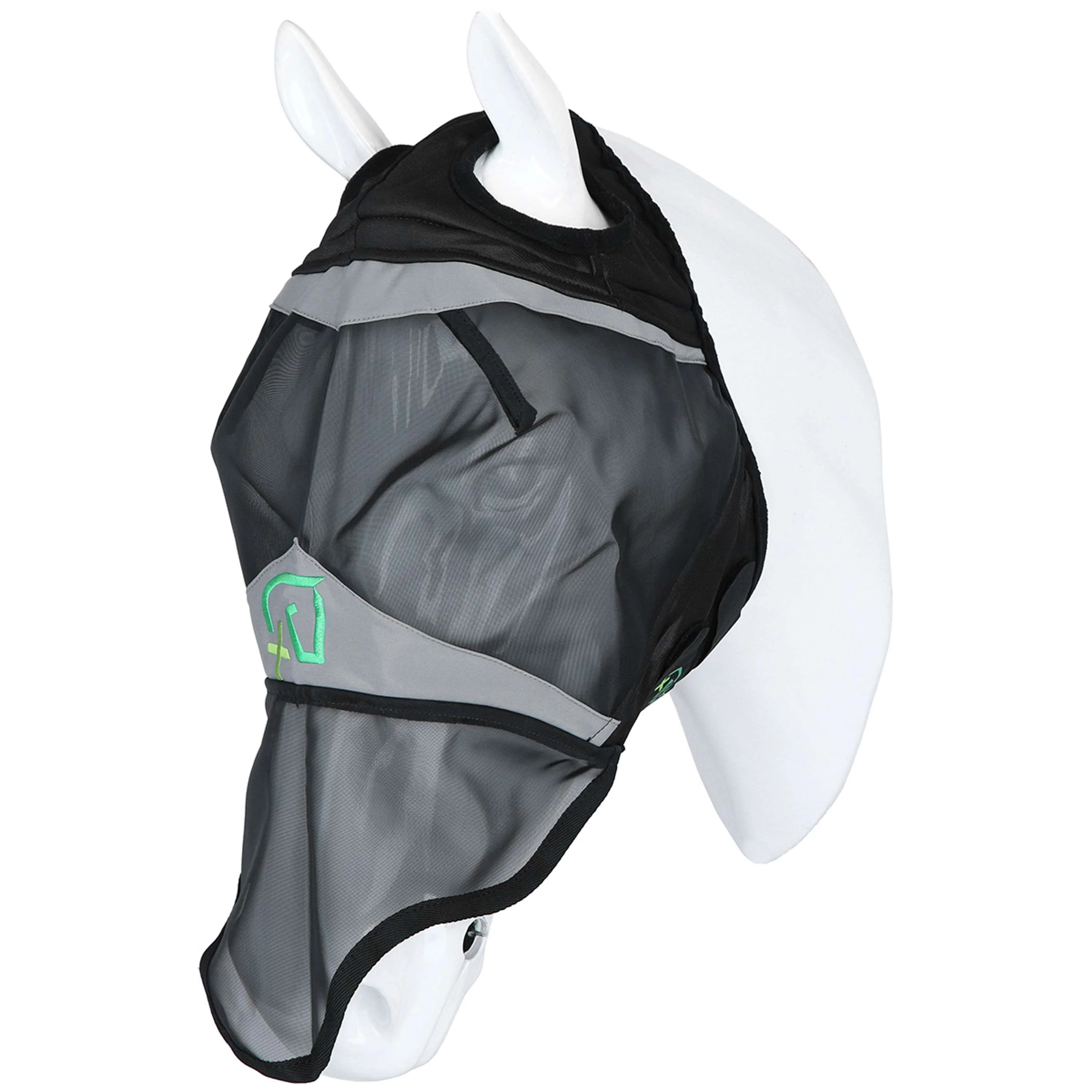 Agradi Horse Masque Anti-Mouches Fine Mesh avec Découpe D'oreille et le Nez Noir - Image 7