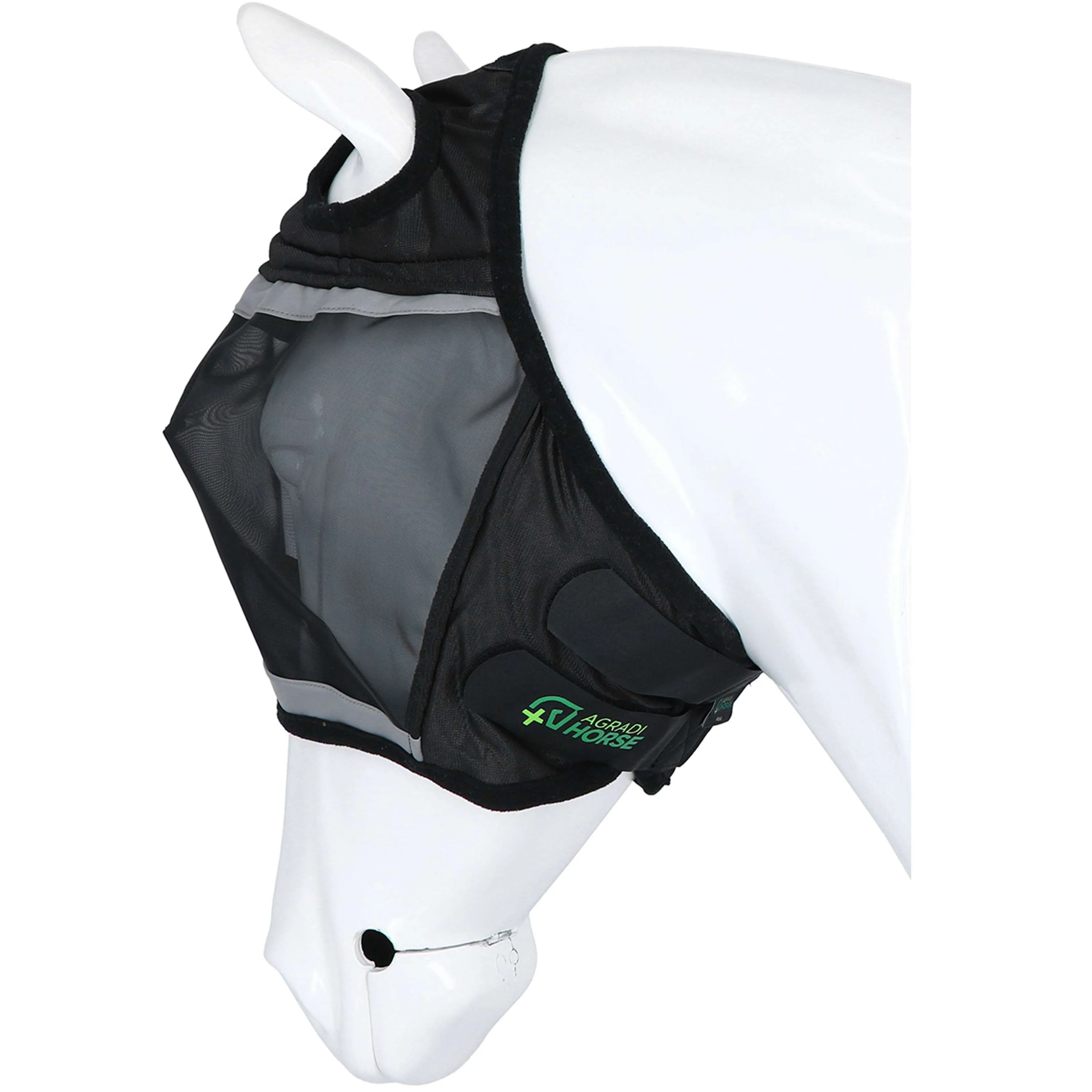 Agradi Horse Masque Anti-Mouches Fine Mesh avec Découpe D'oreille Noir - Image 6