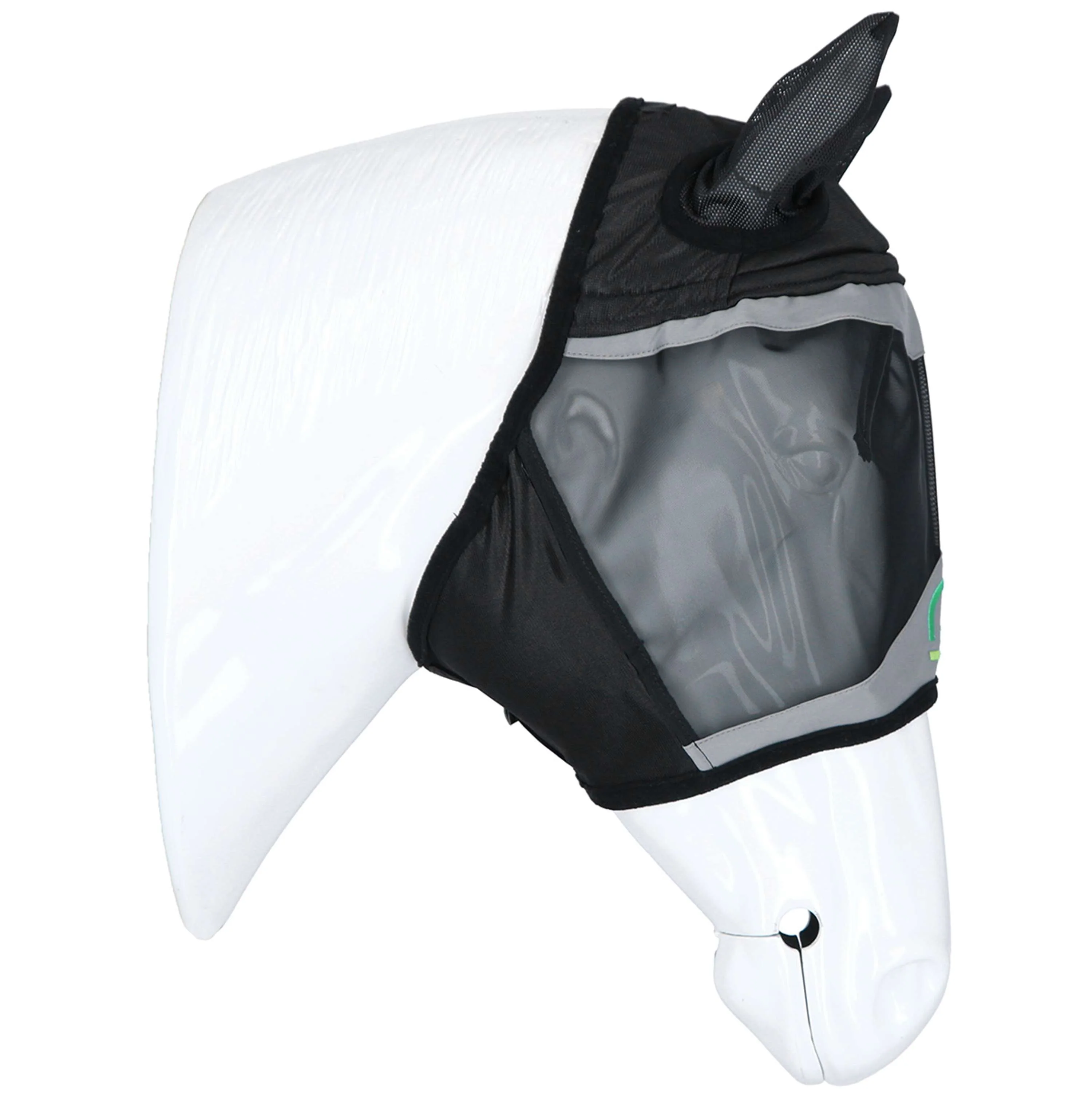 Agradi Horse Masque Anti-Mouches Fine Mesh avec Oreilles Noir - Image 2