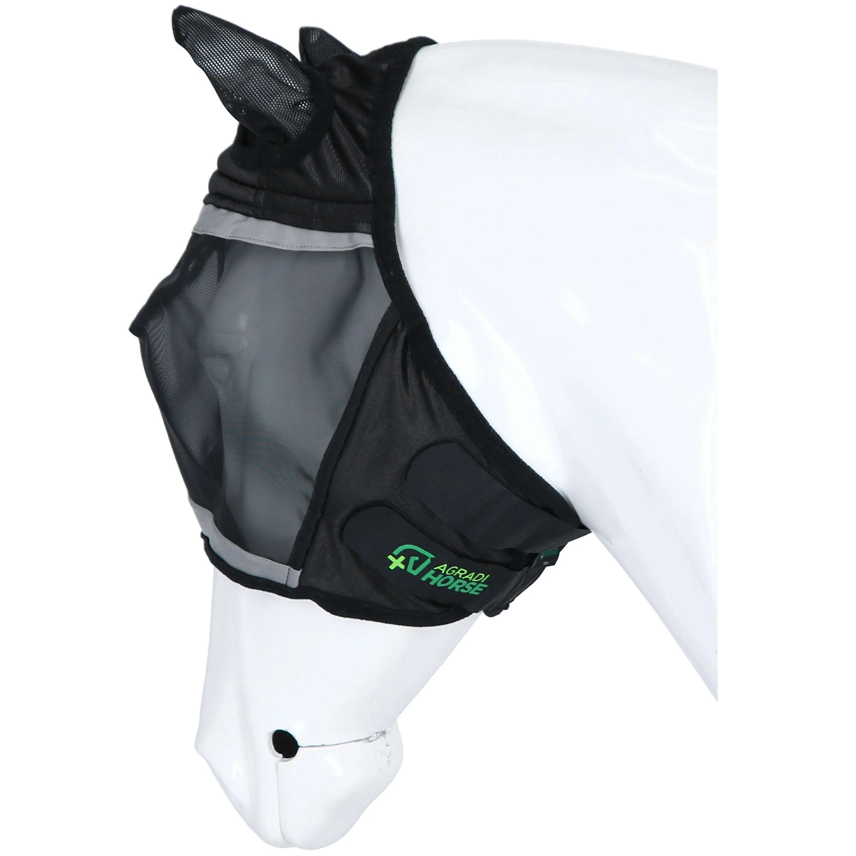 Agradi Horse Masque Anti-Mouches Fine Mesh avec Oreilles Noir - Image 5