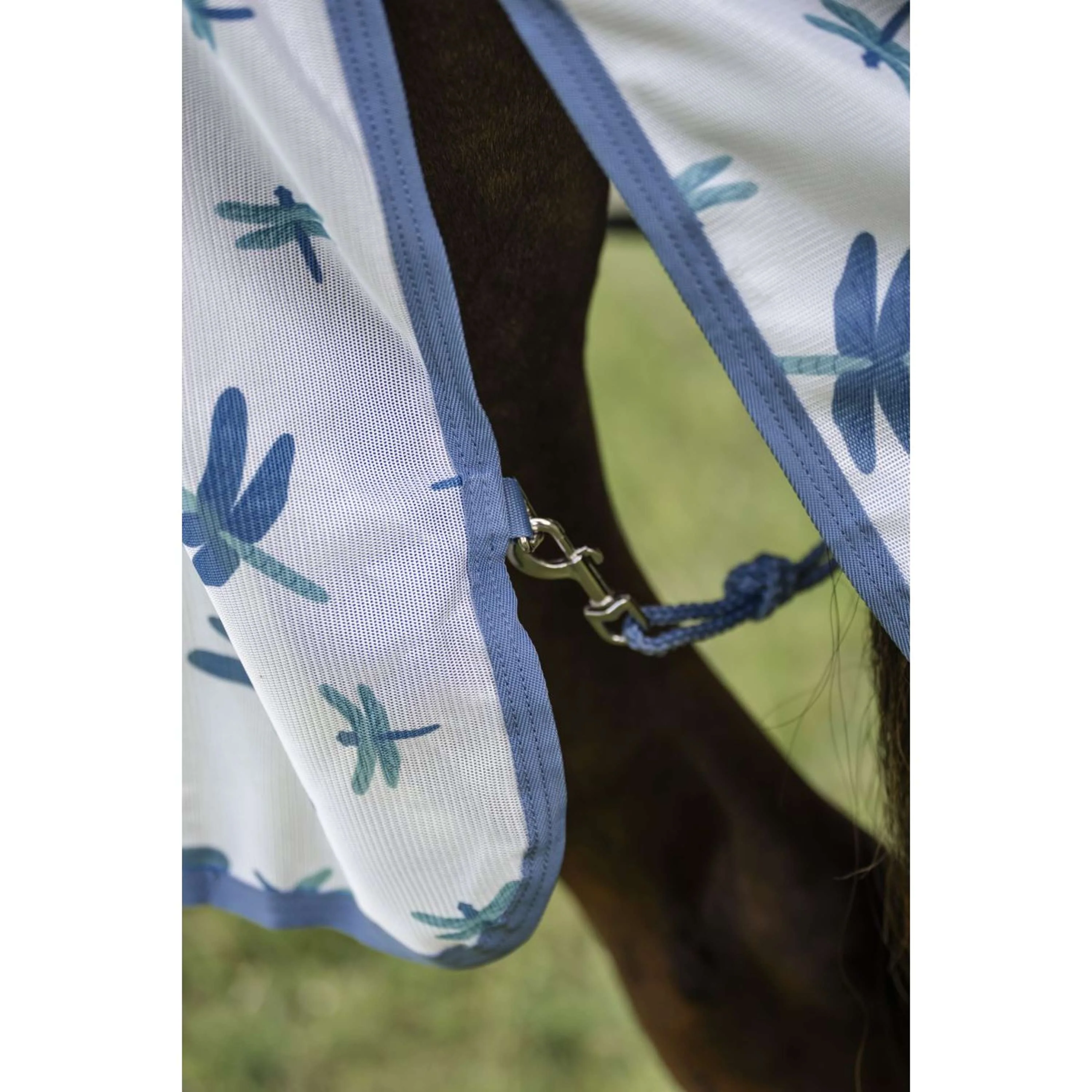 Amigo Couverture Anti-Mouches Pony Dragonfly Print/Silver/Blue/Sage - Image 7