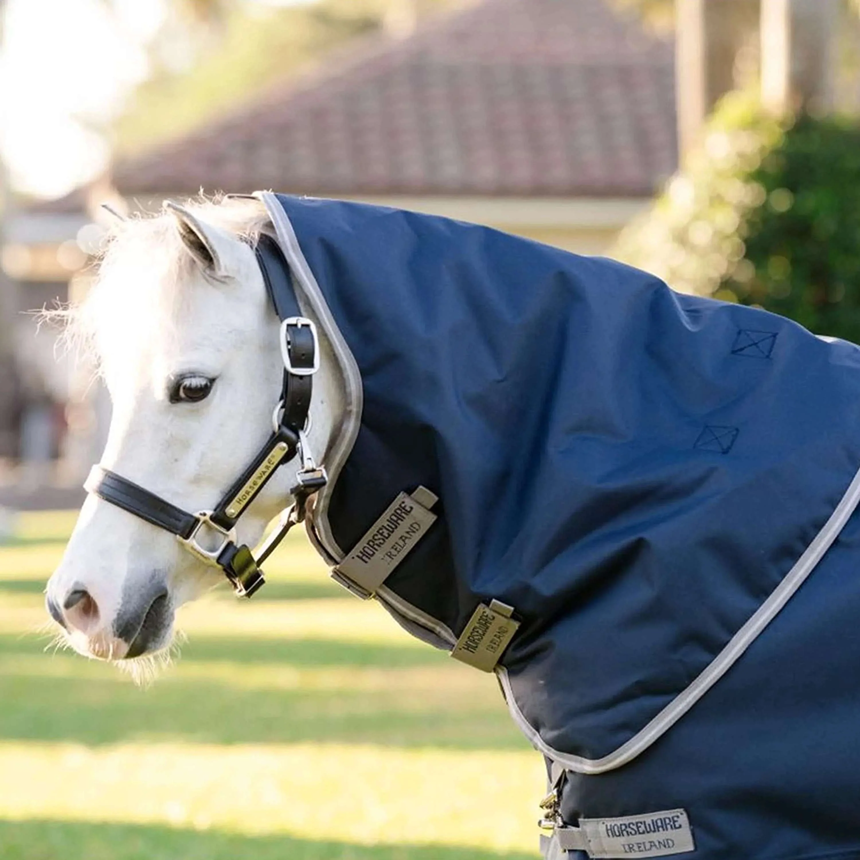 Amigo Turnout Rug 1200D Plus Pony 250g Navy/Titanium Grey/Silver - Image 2