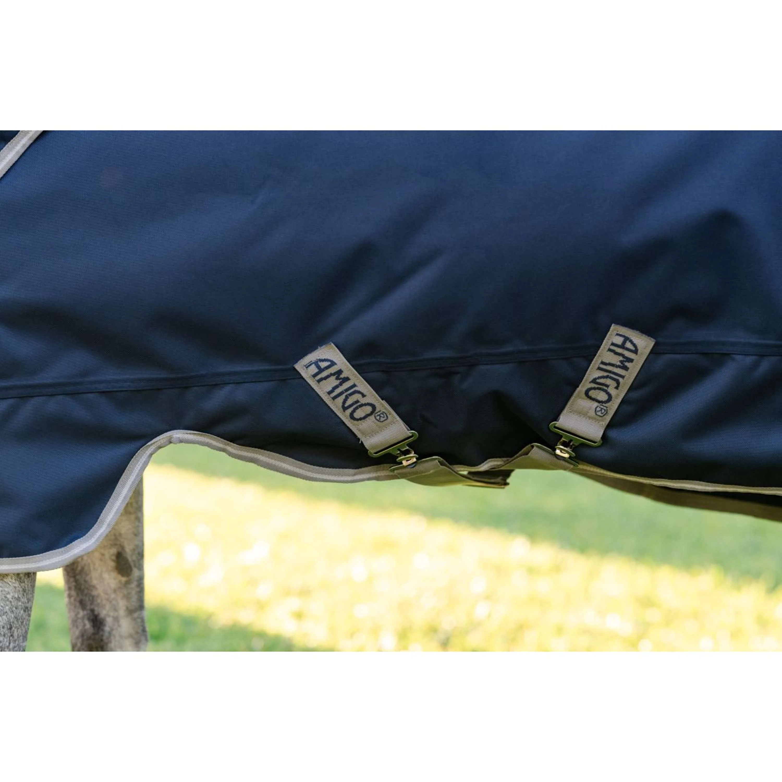 Amigo Turnout Rug 1200D Pony 250g Navy/Titanium Grey/Silver - Image 2