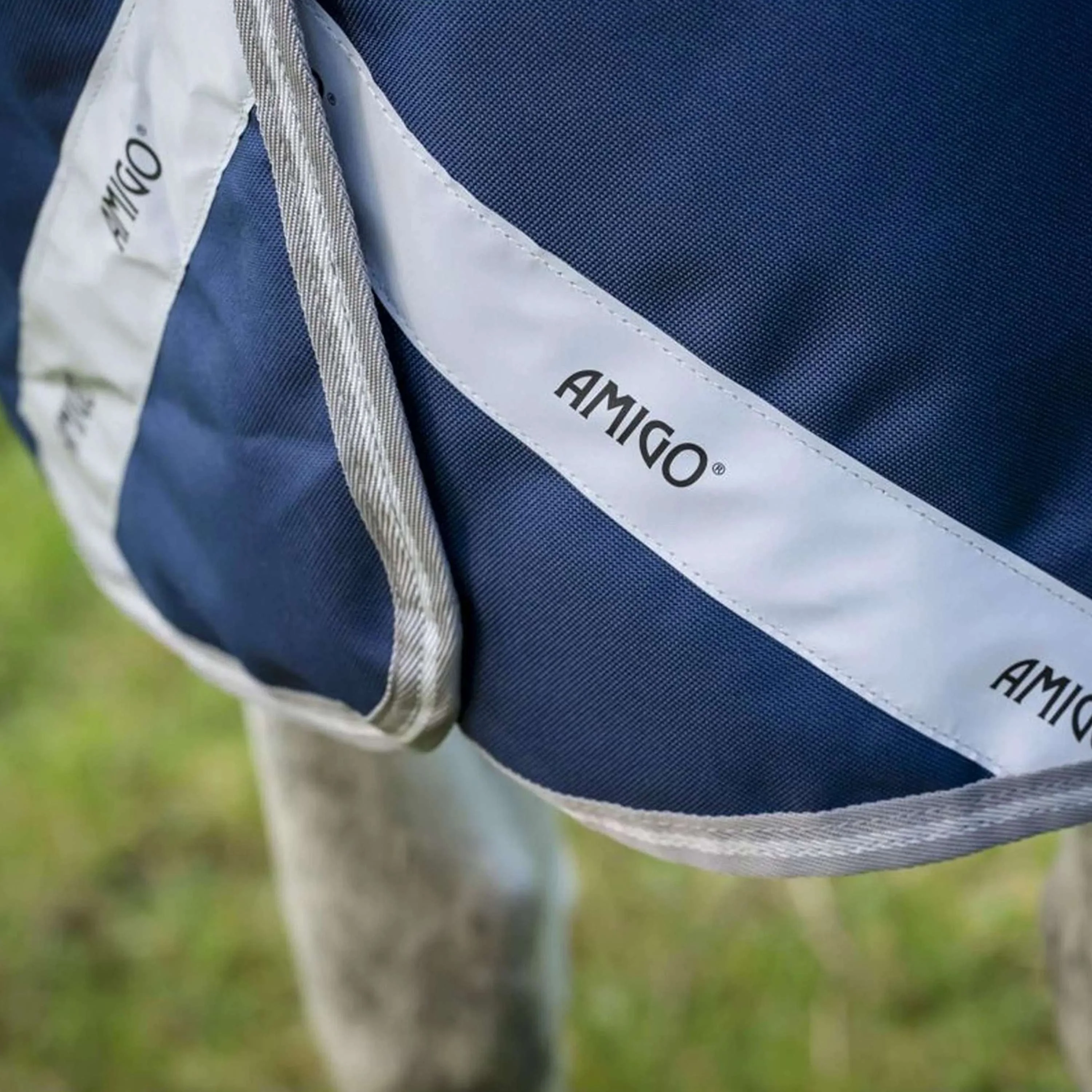 Amigo Turnout Rug FieldSafe Plus 1200D 250g Navy/Titanium Grey/Silver - Image 6