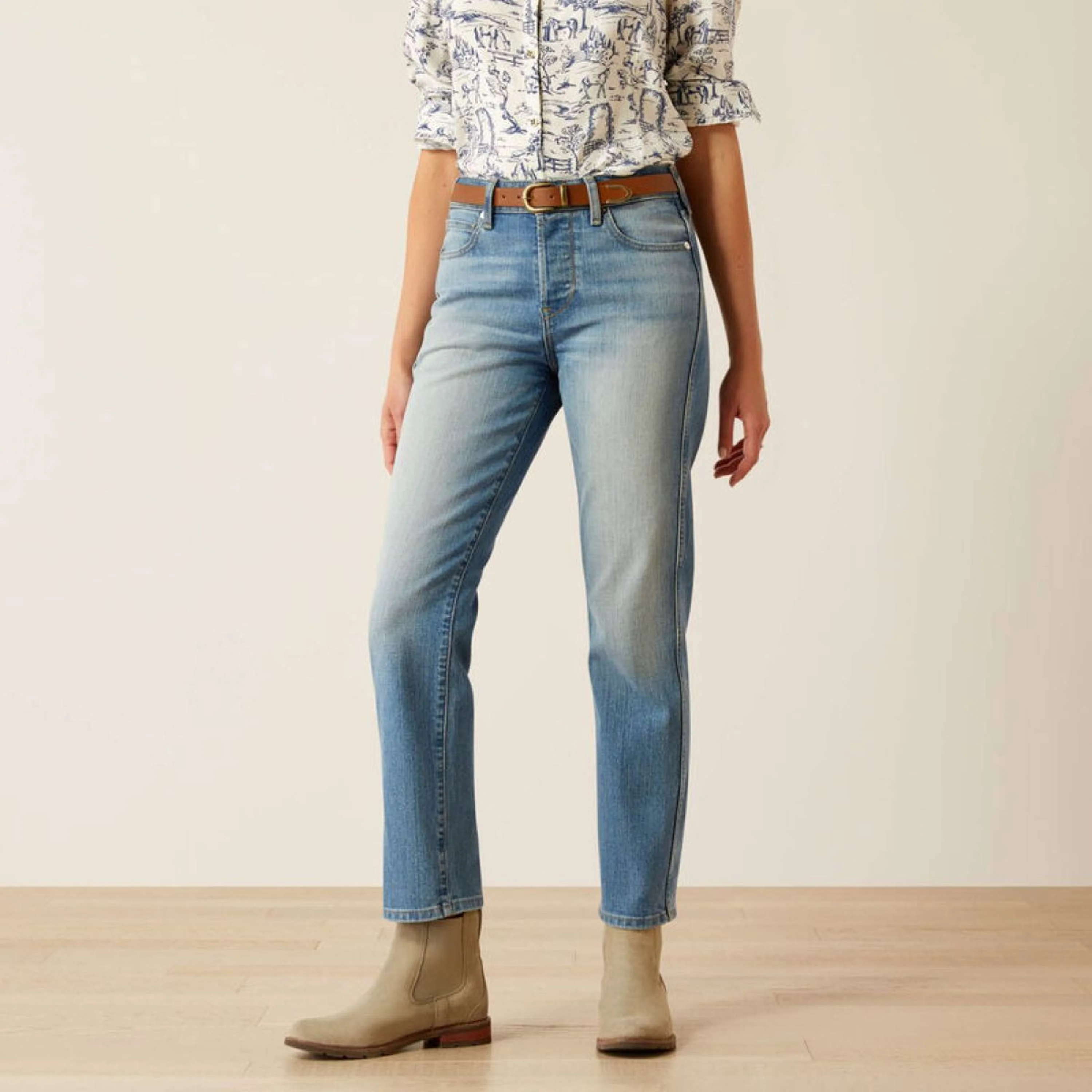 Ariat Jeans High Rise Bridle Slim Straight Leg Femme Abeline