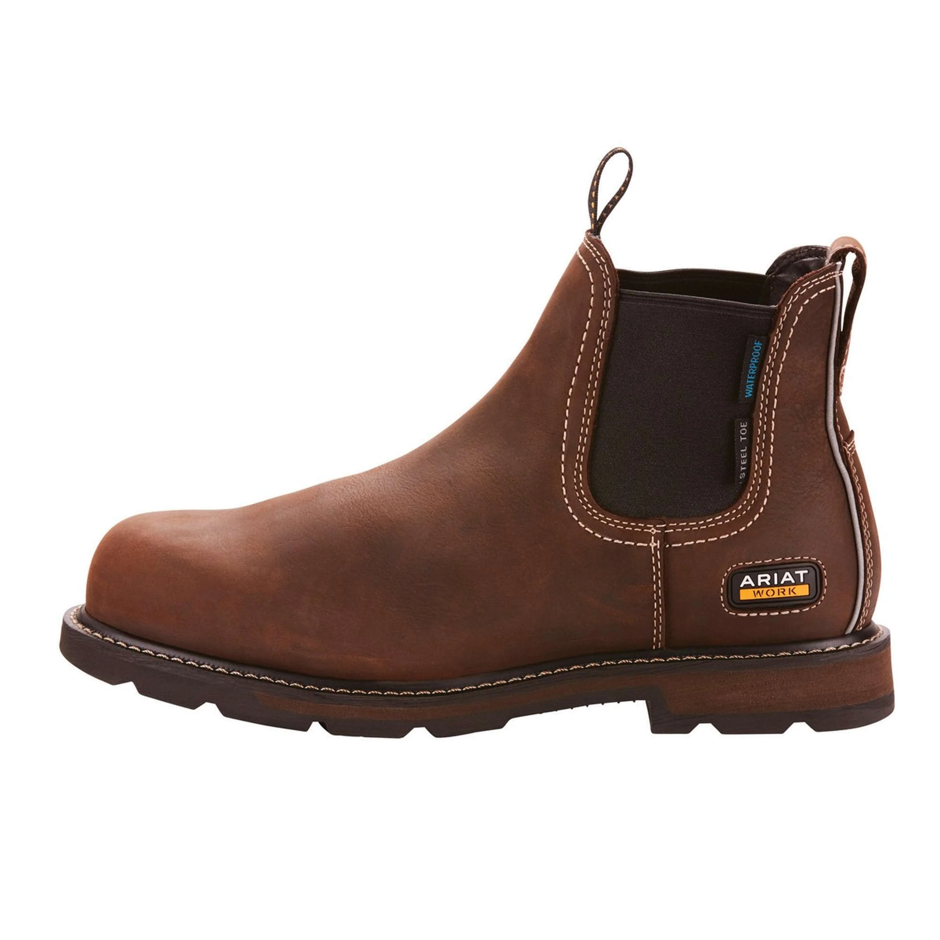 Ariat Jodhpurs Groundbreaker Chelsea Waterproof Steel Toe Hommes Marron - Image 2