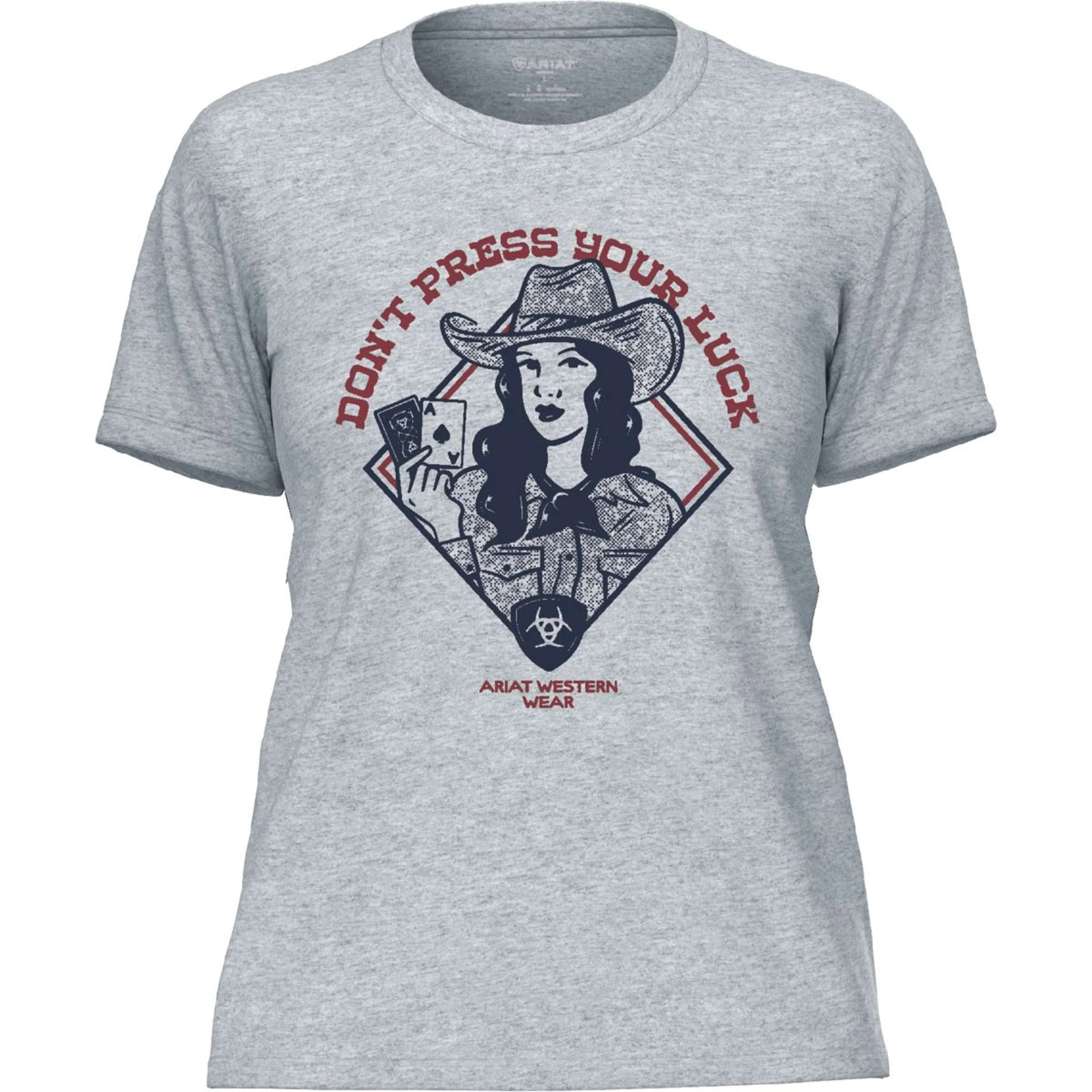 Ariat T-Shirt Don't Press Your Luck Femme Ice Blue