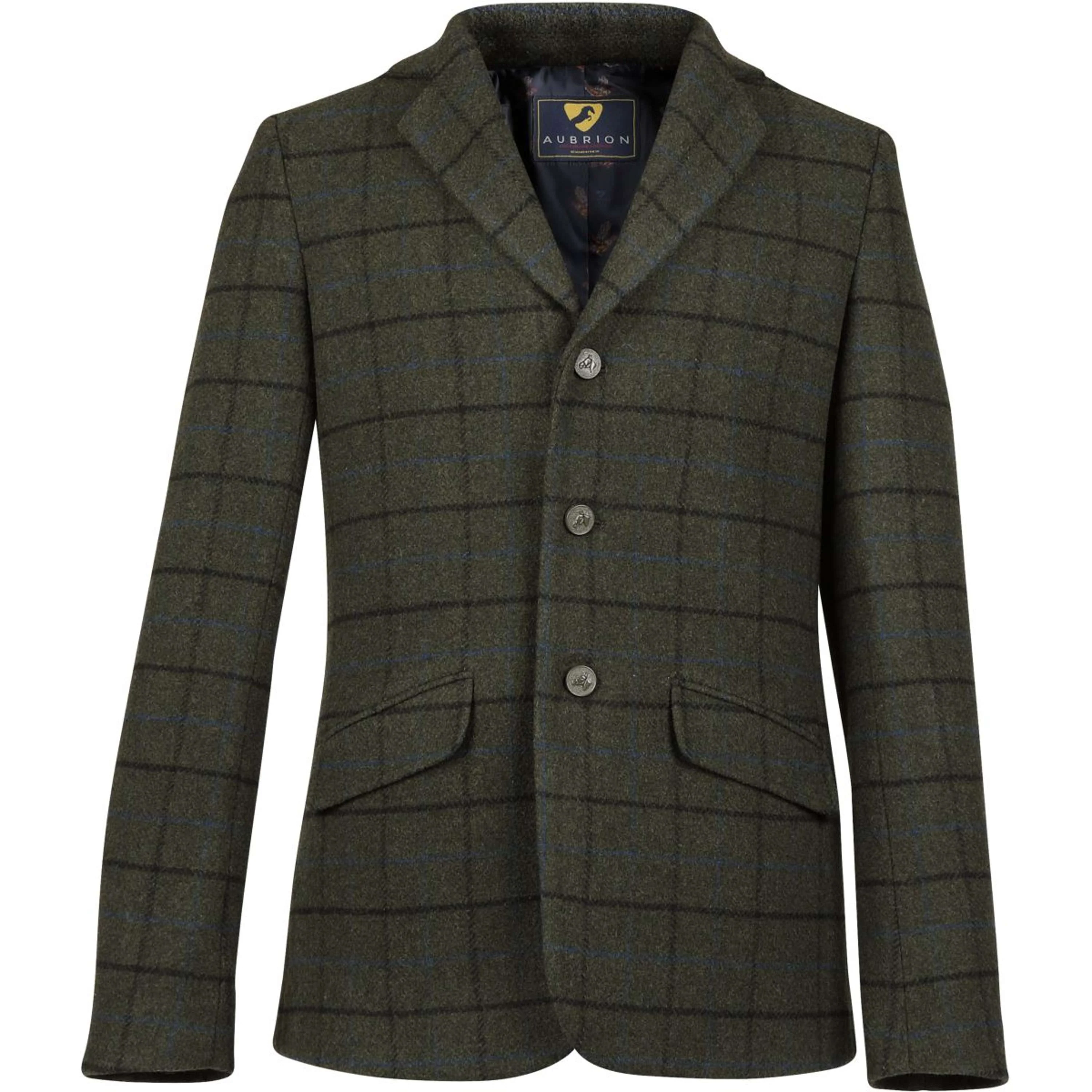 Aubrion by Shires Veste de Concours Saratoga Hommes Vert foncé Check