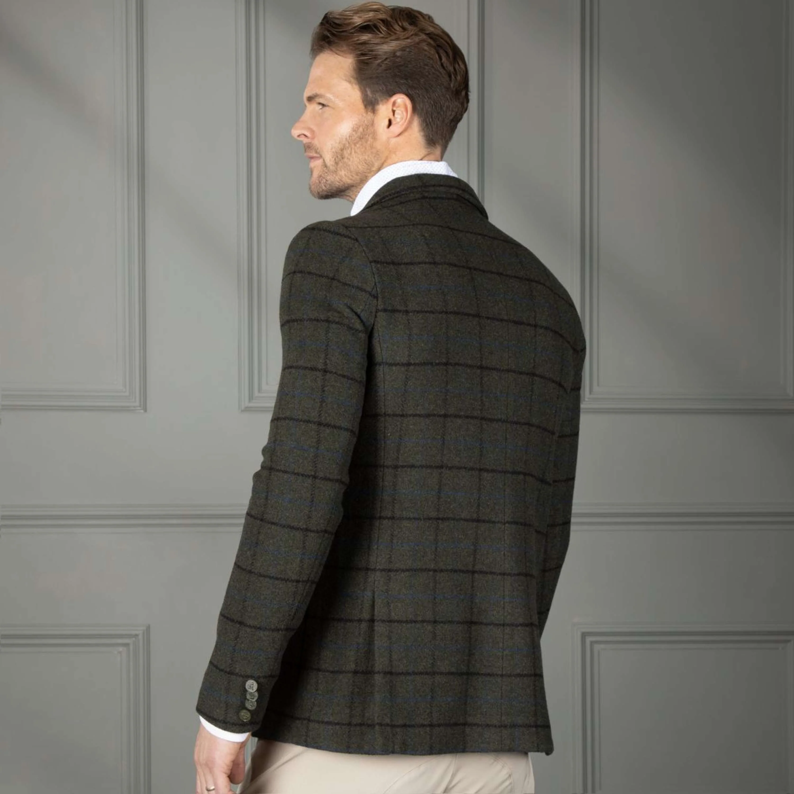 Aubrion by Shires Veste de Concours Saratoga Hommes Vert foncé Check - Image 7