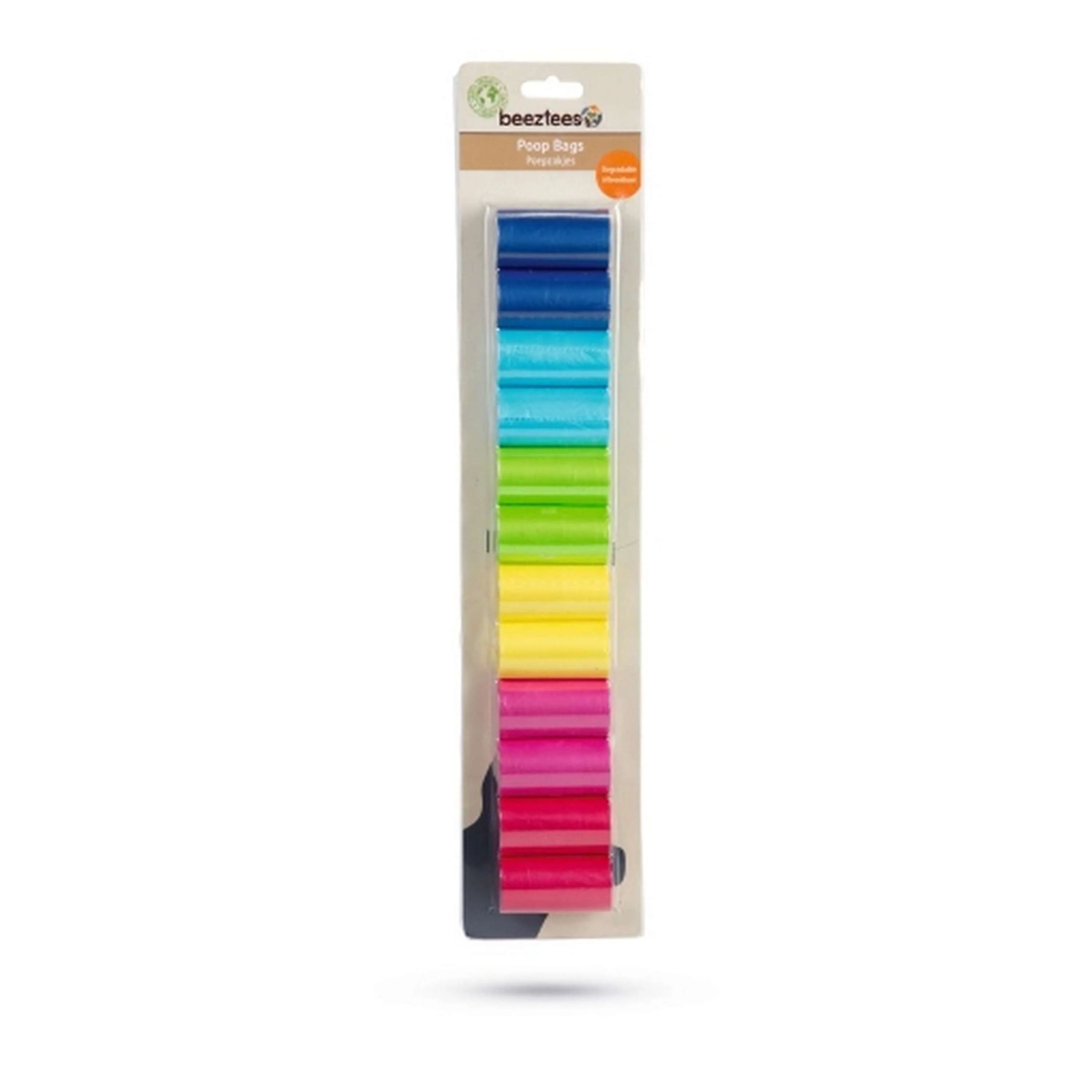 Beeztees Sachets à Crottes Plastique Arc-en-ciel 12pc dans Blister Biodégradable