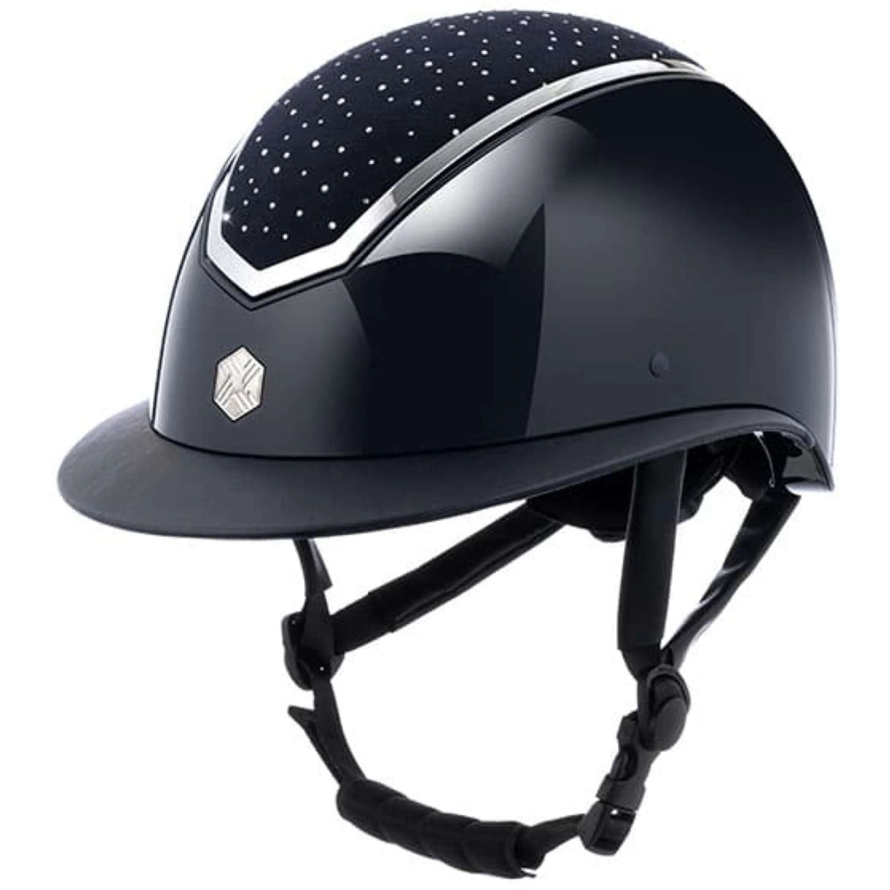Charles Owen Bombe Kylo Crystal Wide Peak Navy Gloss/Silver