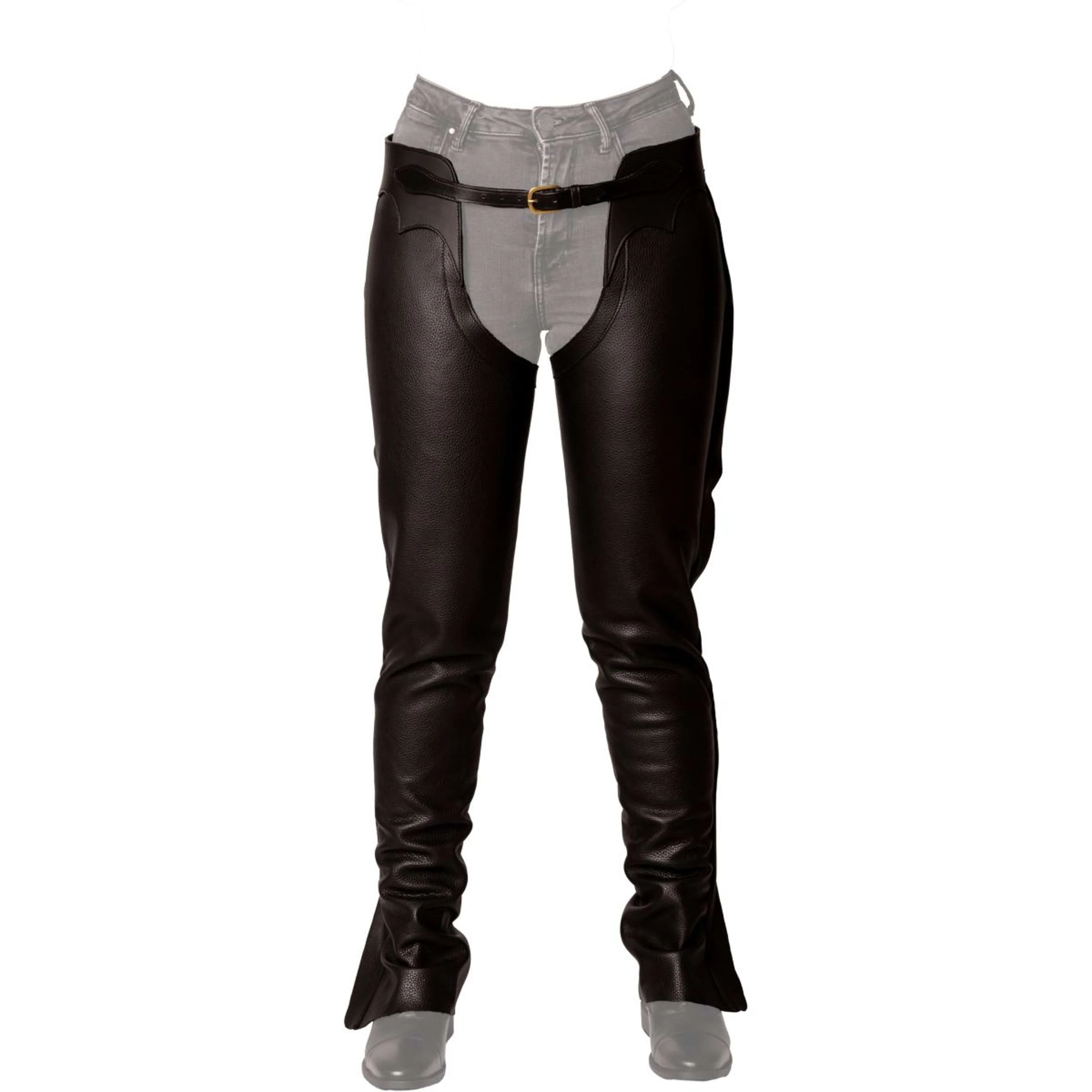 Dyon Longues Jambières en Cuir Standard Noir