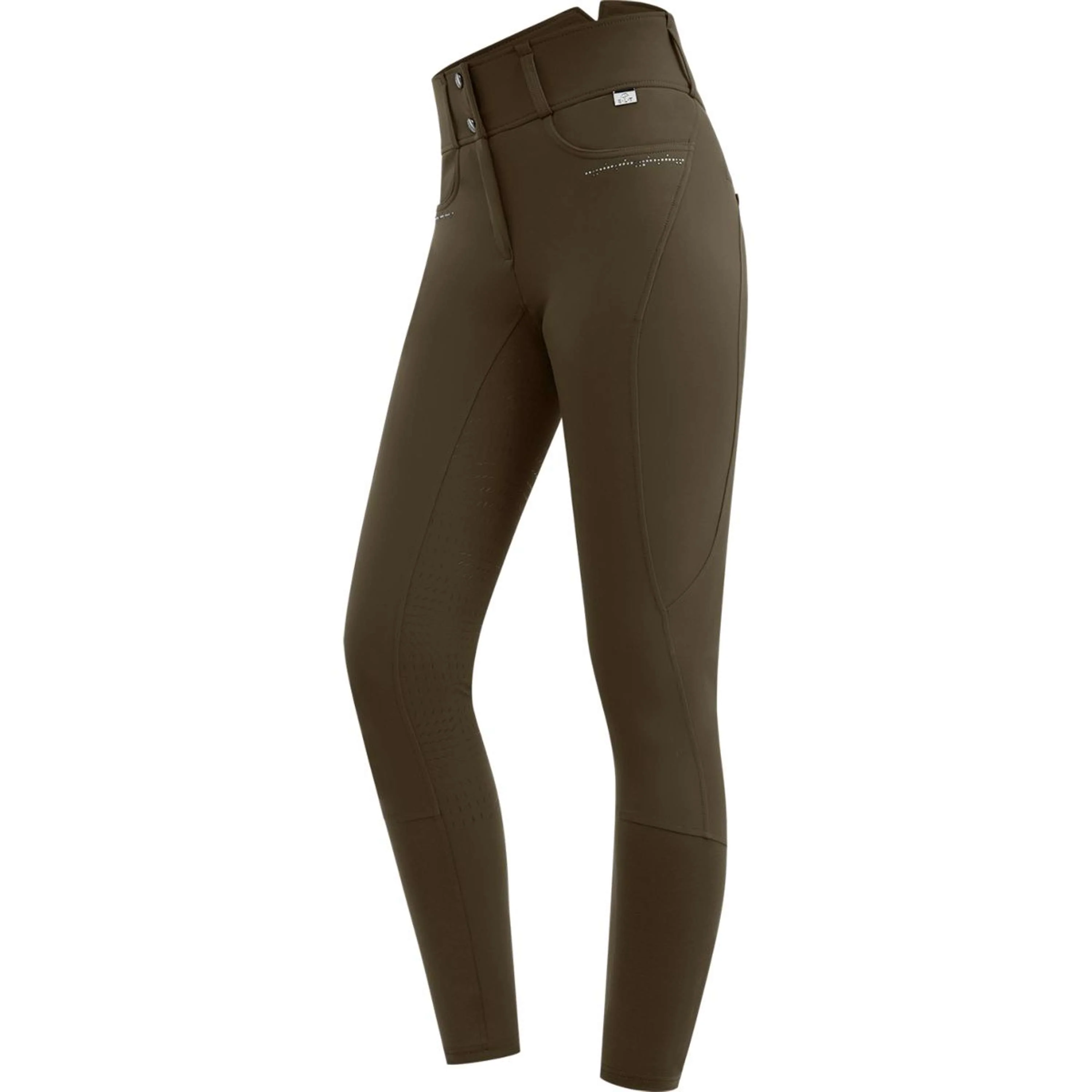 ELT Pantalon d'Équitation Mathilda Glam High Waist Vert/Marron