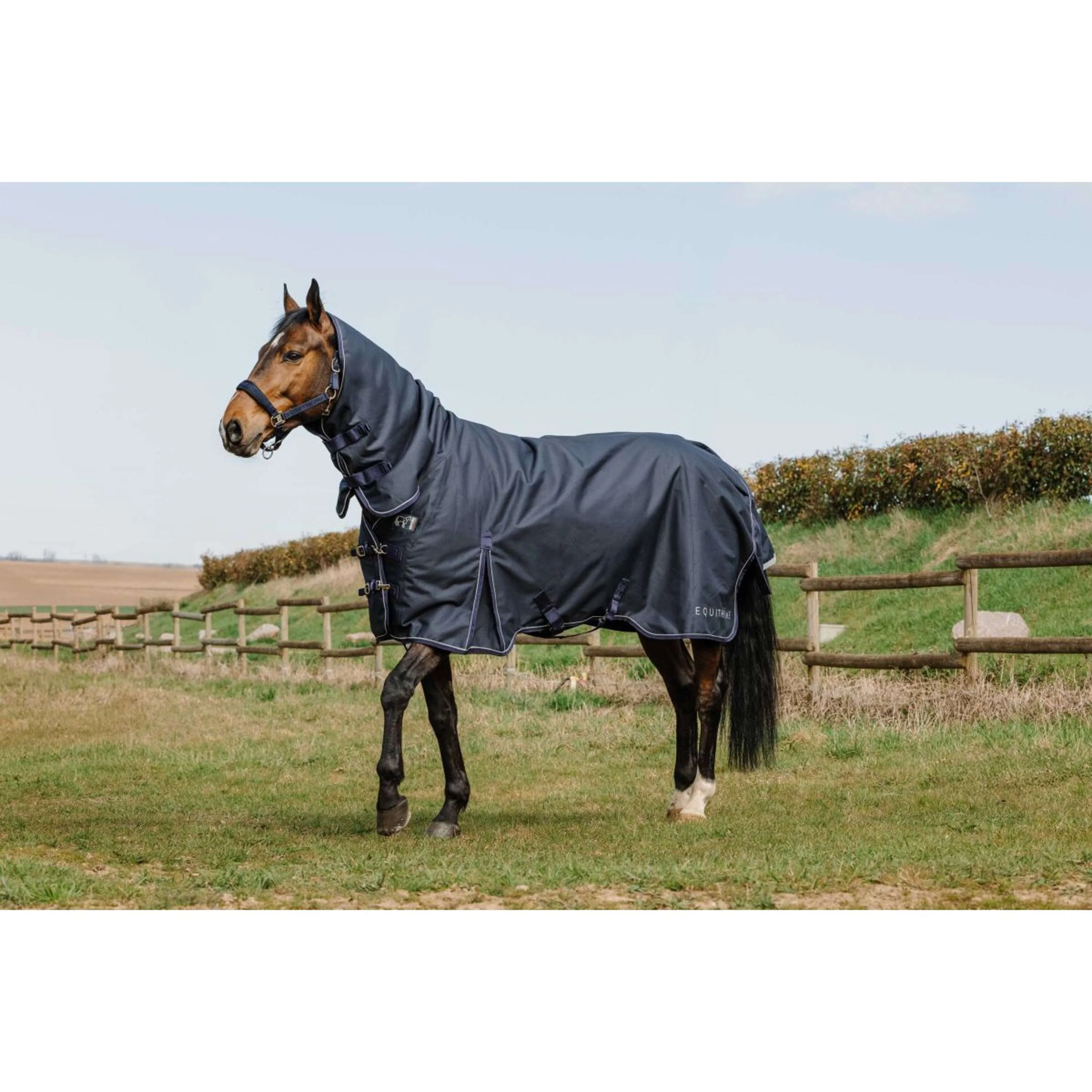 EQUITHÈME Couverture d'Extérieur Anatomic Combi 1200D 100g Marin