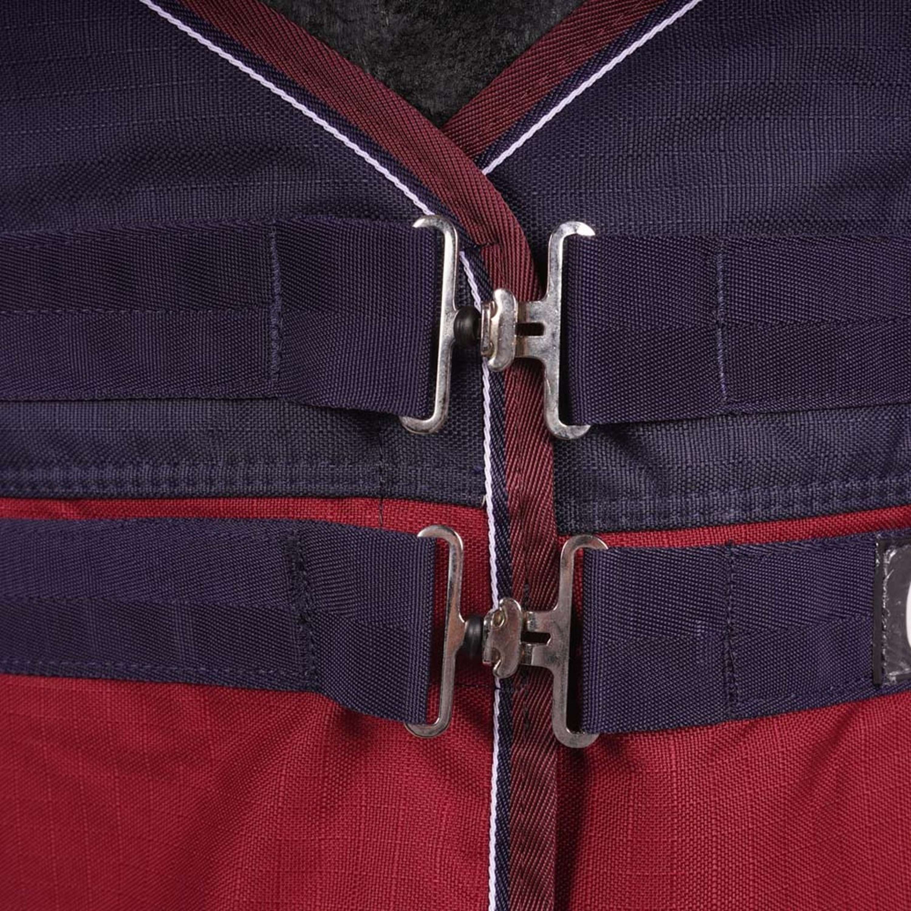 EQUITHÈME Couverture d'Extérieur Tyrex 1200D 50g Marine/Bordeaux - Image 3