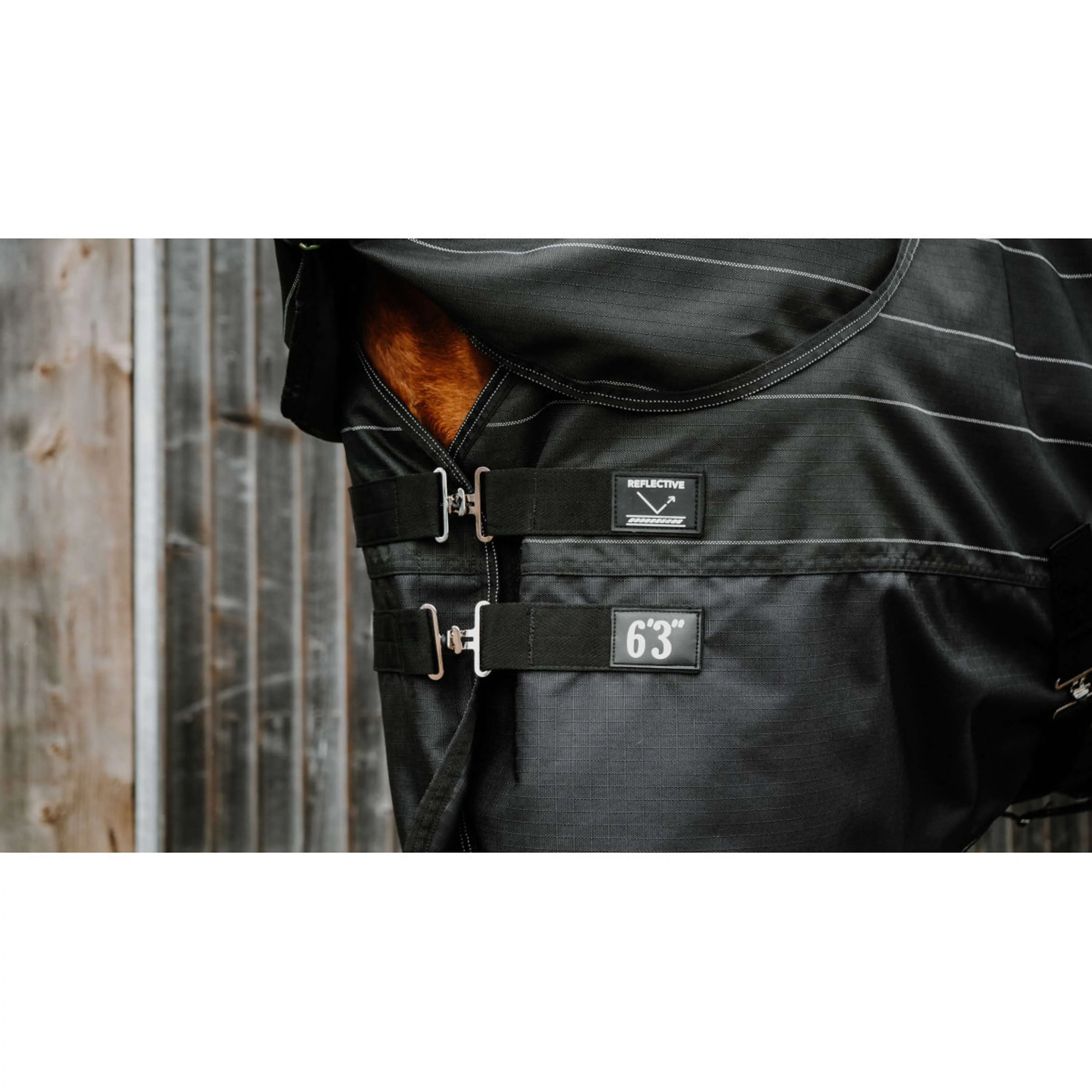 EQUITHÈME Couverture Imperméable TYREX Lumin 600D 0g Noir - Image 5