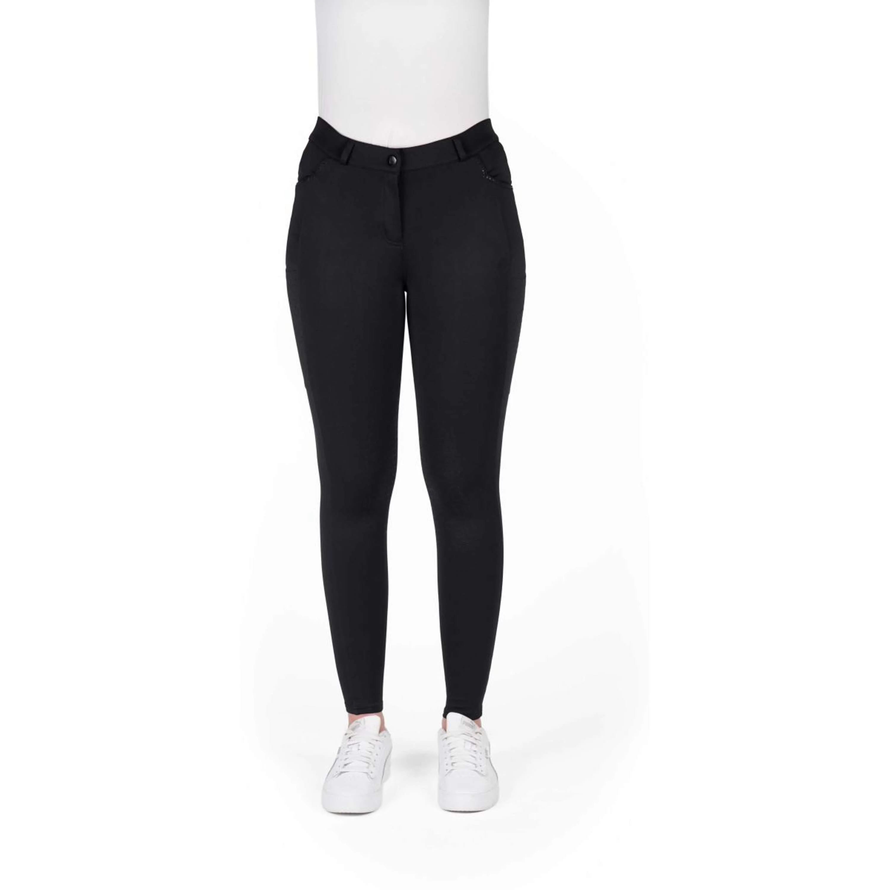 EQUITHÈME Pantalon d'Équitation Capucine Knee Grip Noir - Image 3