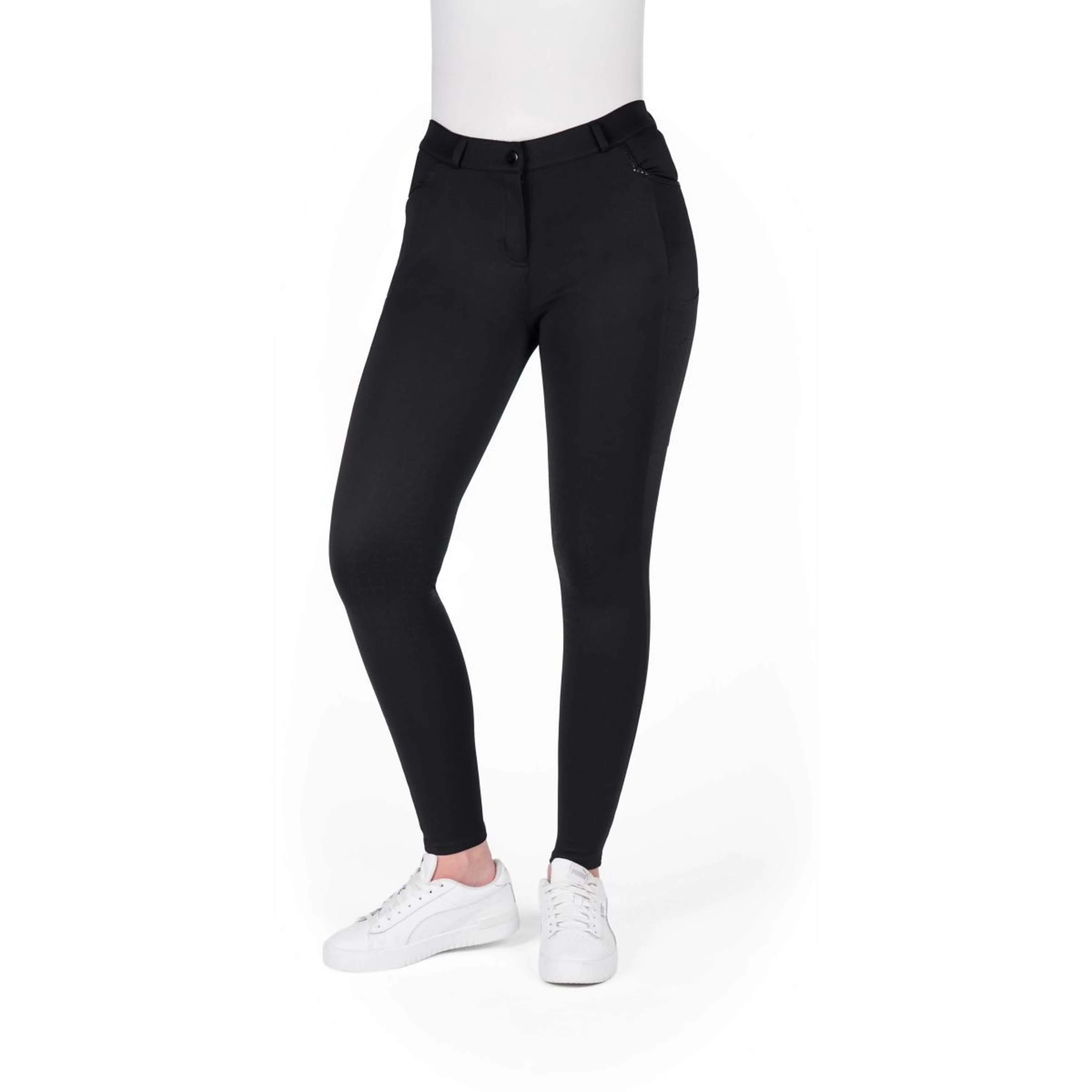 EQUITHÈME Pantalon d'Équitation Capucine Knee Grip Noir - Image 4