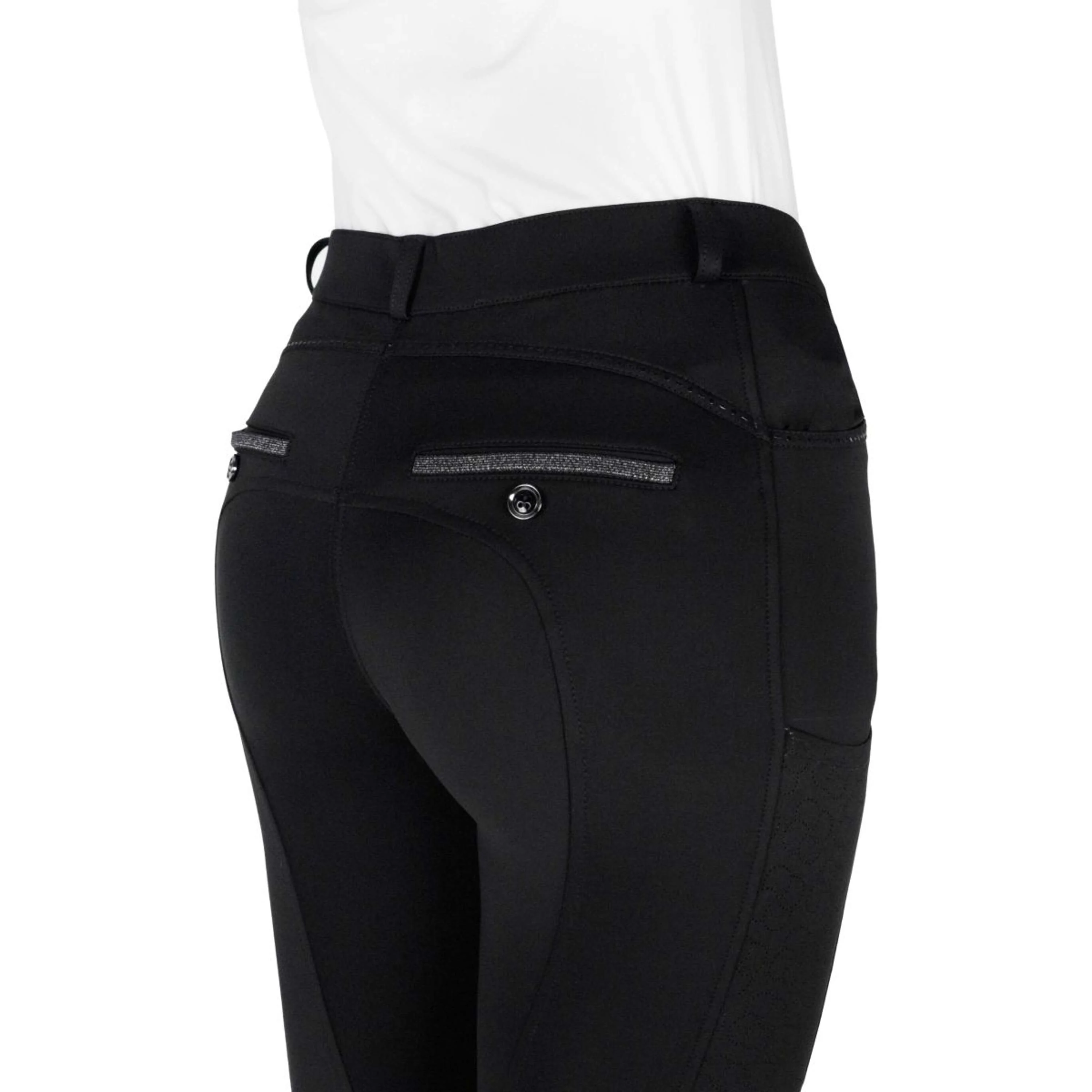 EQUITHÈME Pantalon d'Équitation Capucine Knee Grip Noir - Image 7
