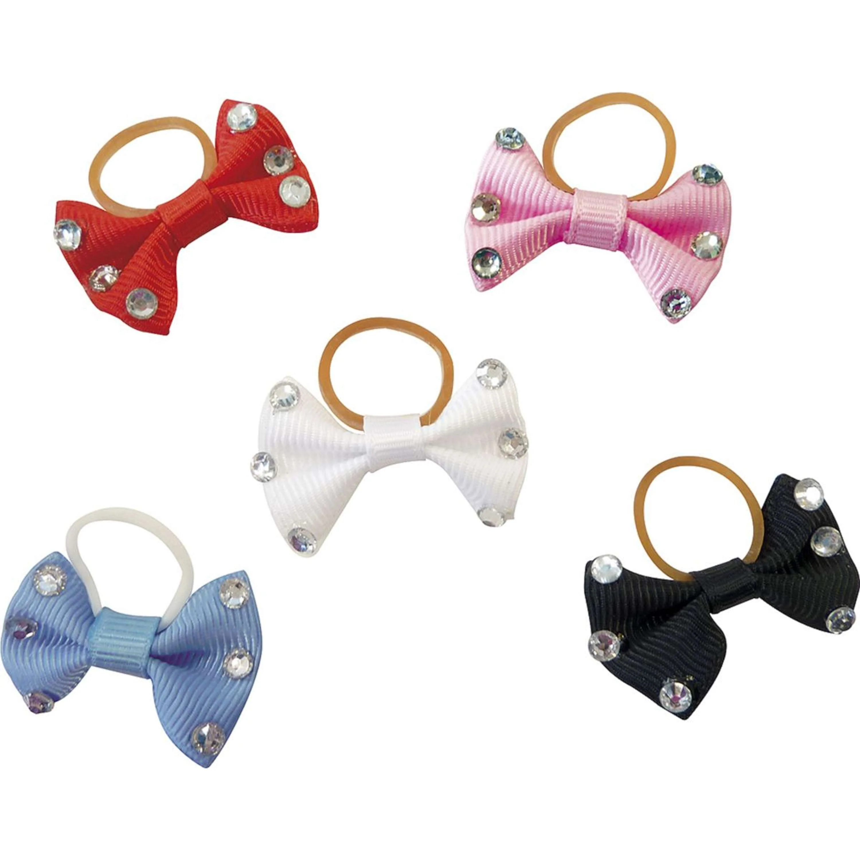 EQUITHÈME Petits Nœuds Ruban pour Tresses avec Strass Noir - Image 2