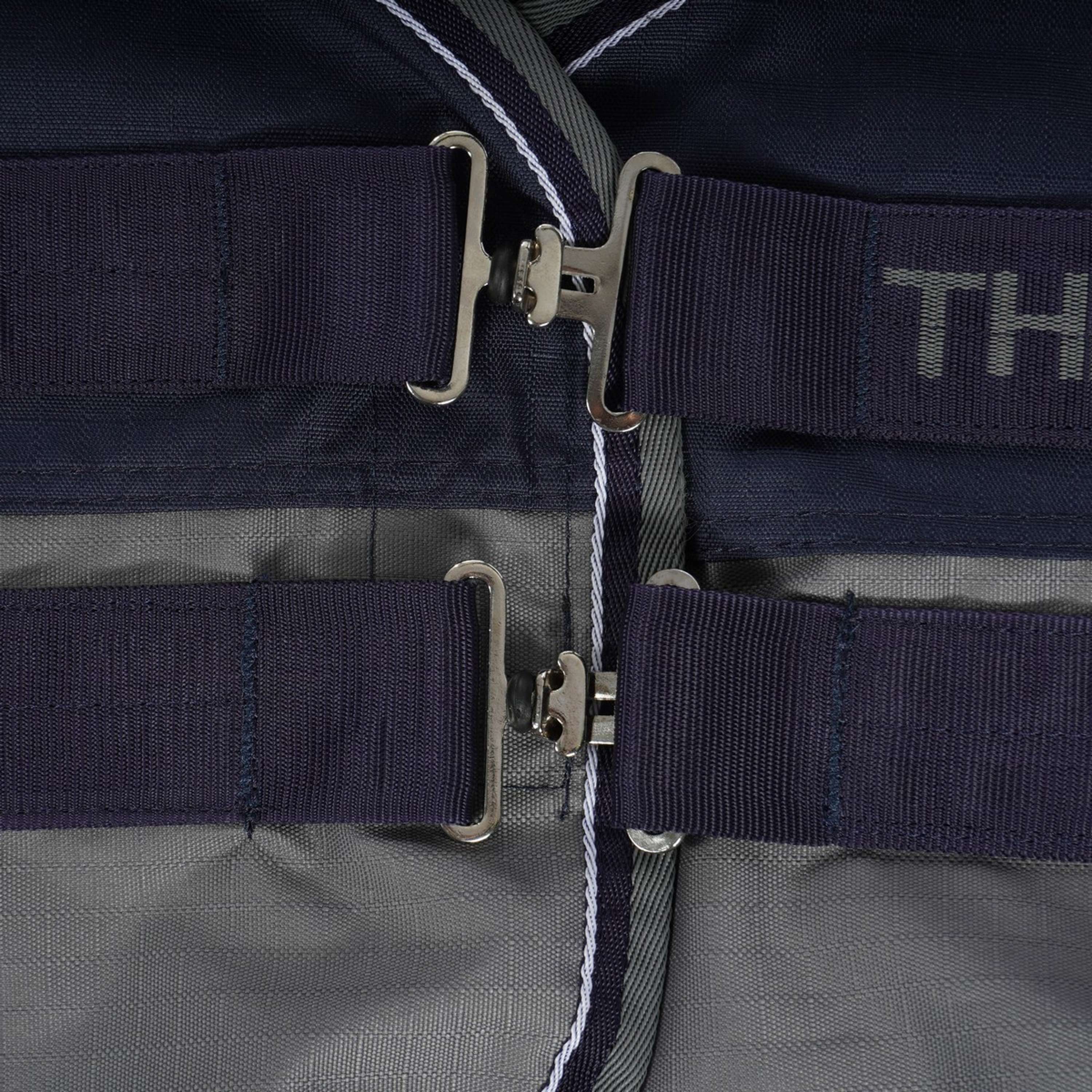 EQUITHÈME Turnout Rug Tyrex 600D 0g Marine/Gris Dots - Image 2