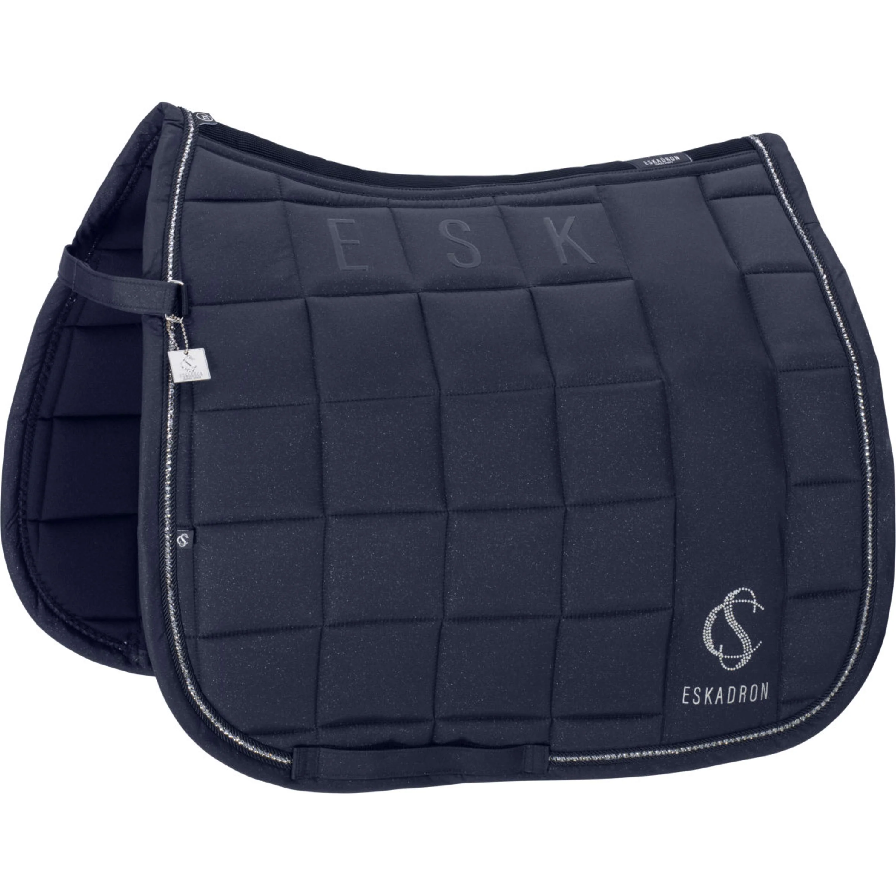 Eskadron Tapis de Selle Classic Sports Big Square Sparkle Dressage Marin