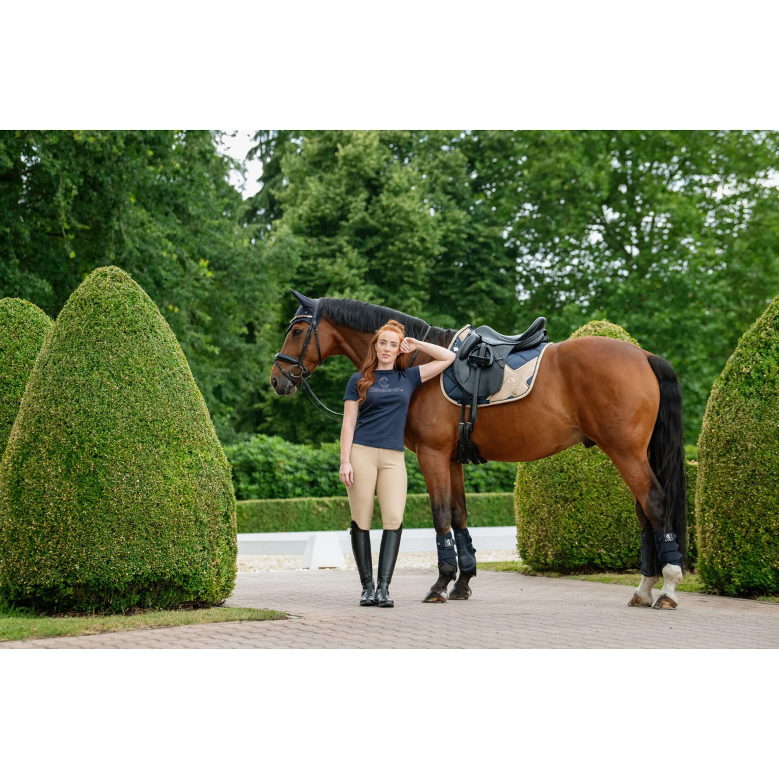 Eskadron Tapis de Selle Classic Sports Bigross Mattgloss Dressage Marin - Image 4