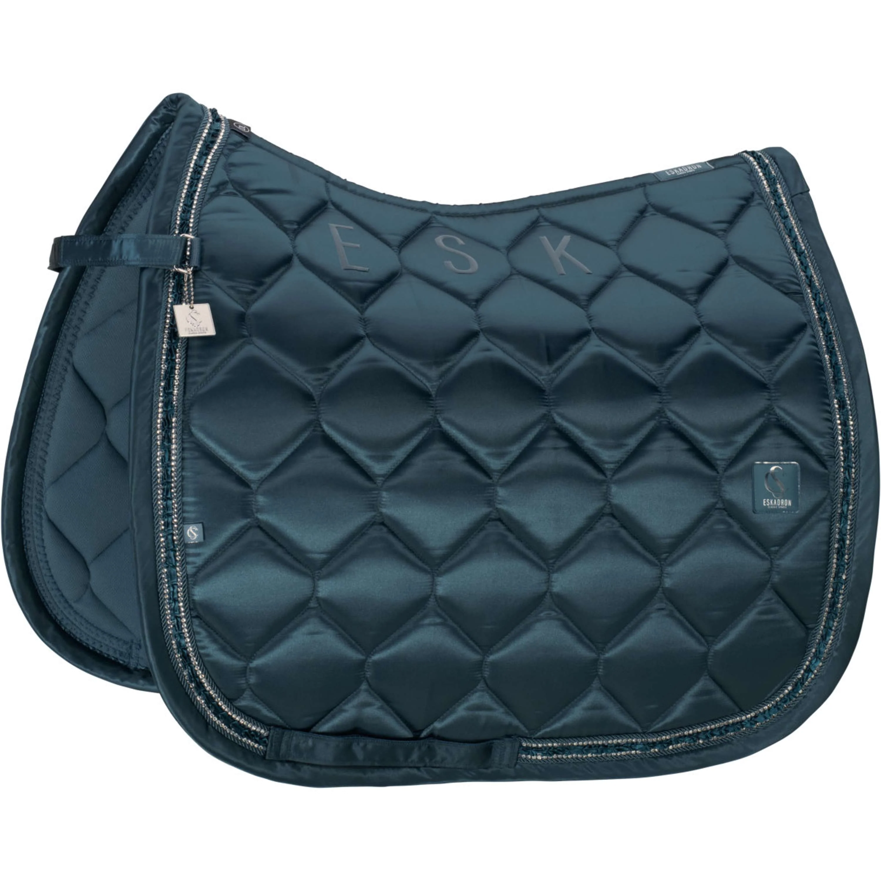 Eskadron Tapis de Selle Classic Sports Satin Frills Dressage Ocean