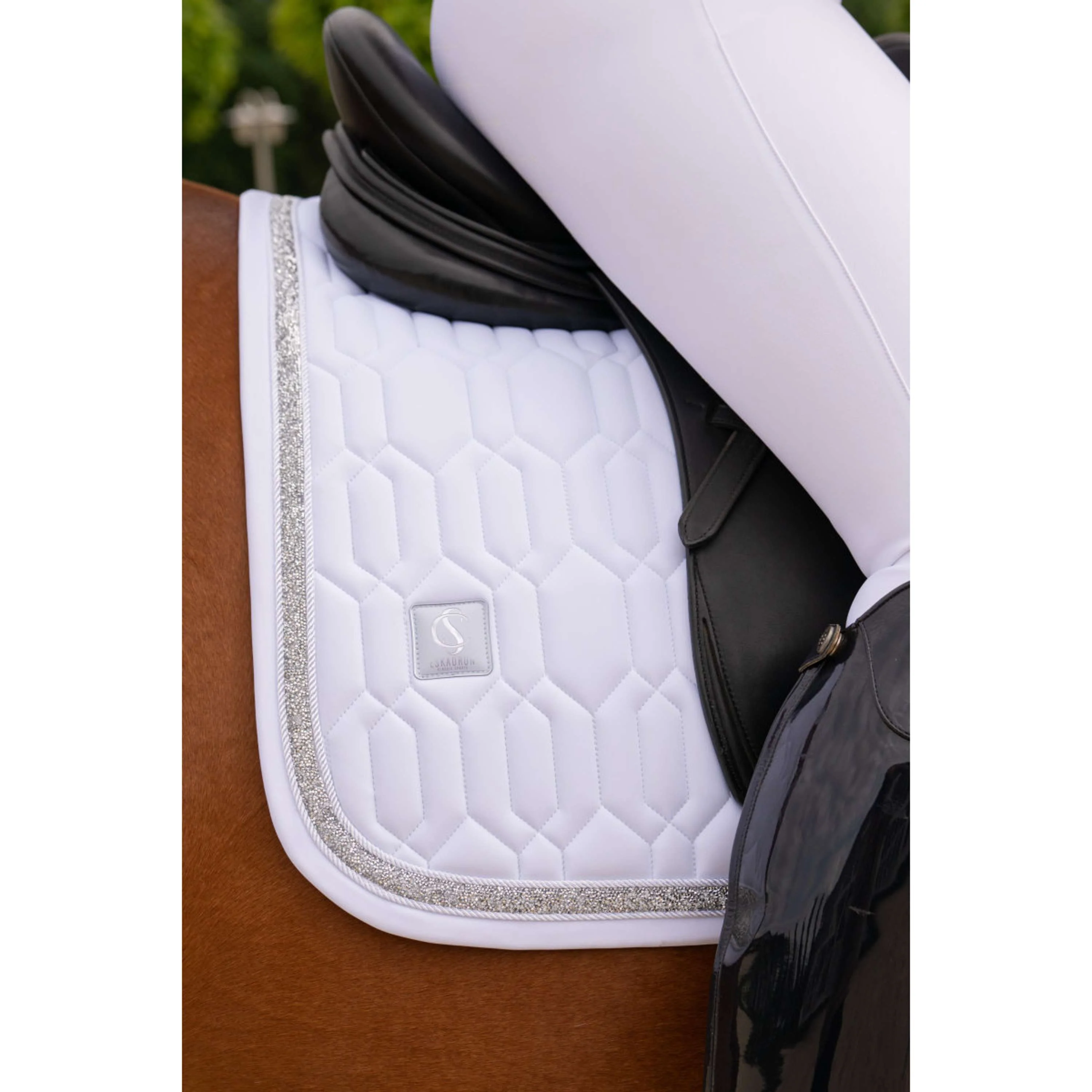 Eskadron Tapis de Selle Classic Sports Softshell Jewel Dressage Blanc - Image 3