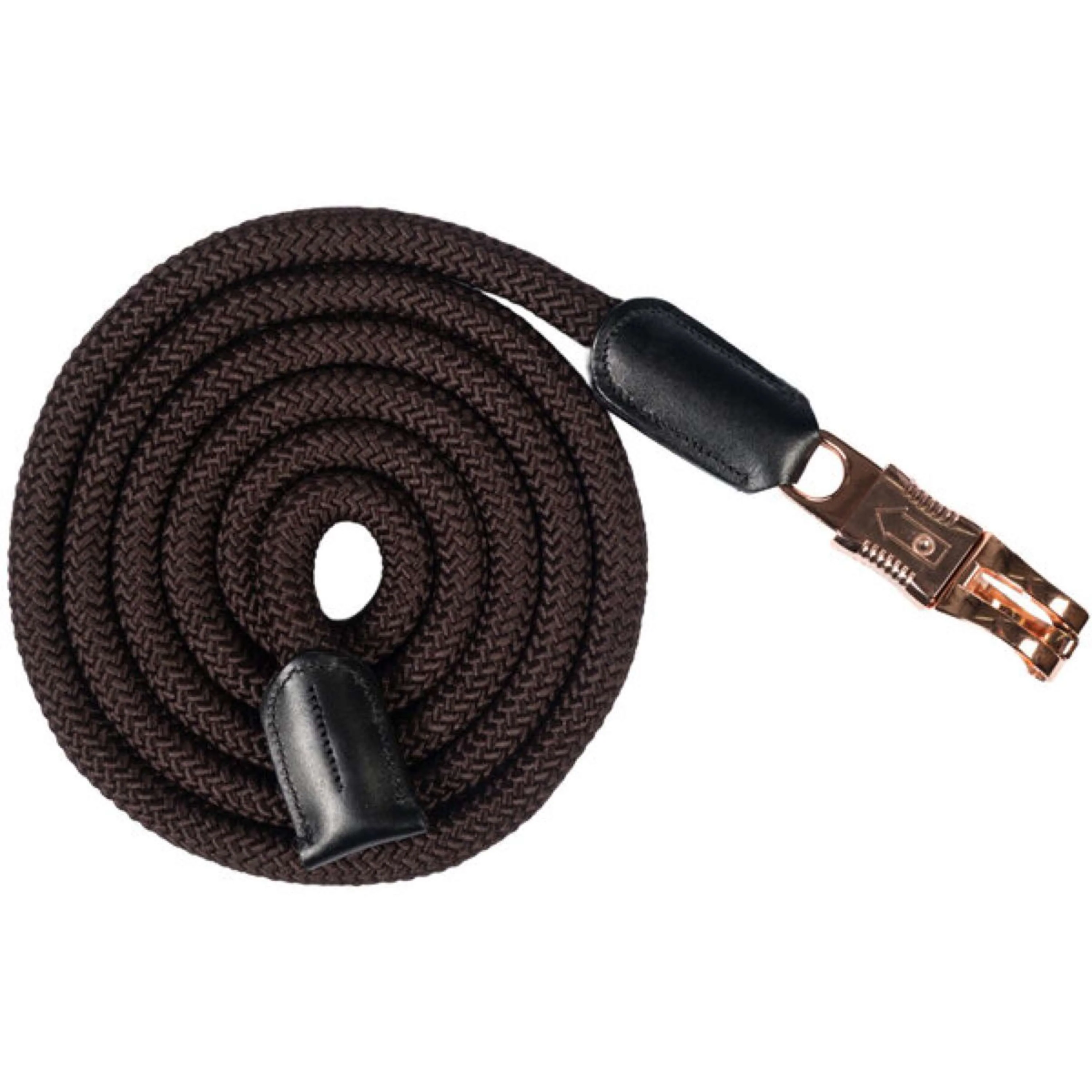 HKM Corde pour Licol Rosegold Glamour avec crochets anti-panique Marron/Or Rose