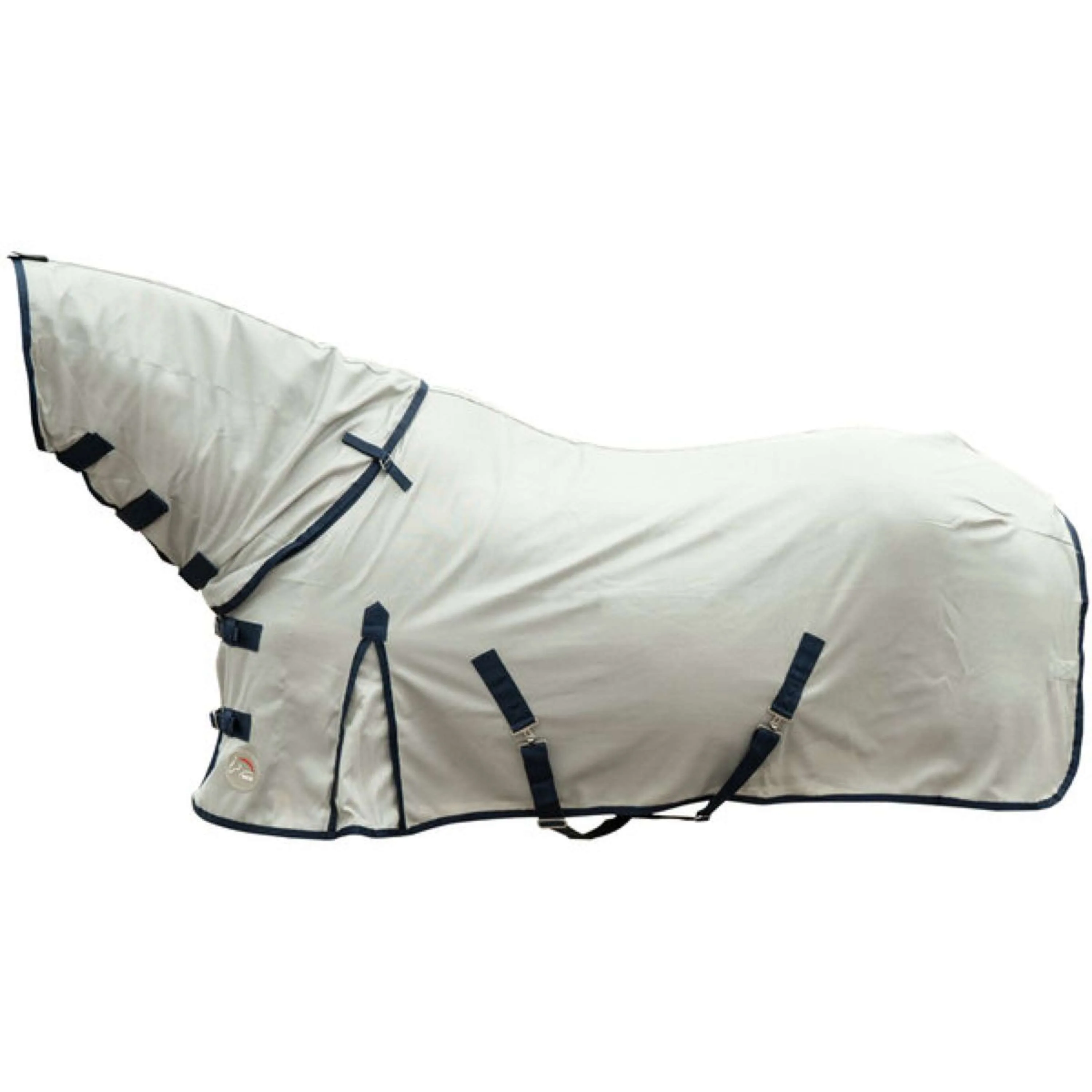 HKM Couverture Anti-Mouches Rain II Couvre-cou Amovible Gris