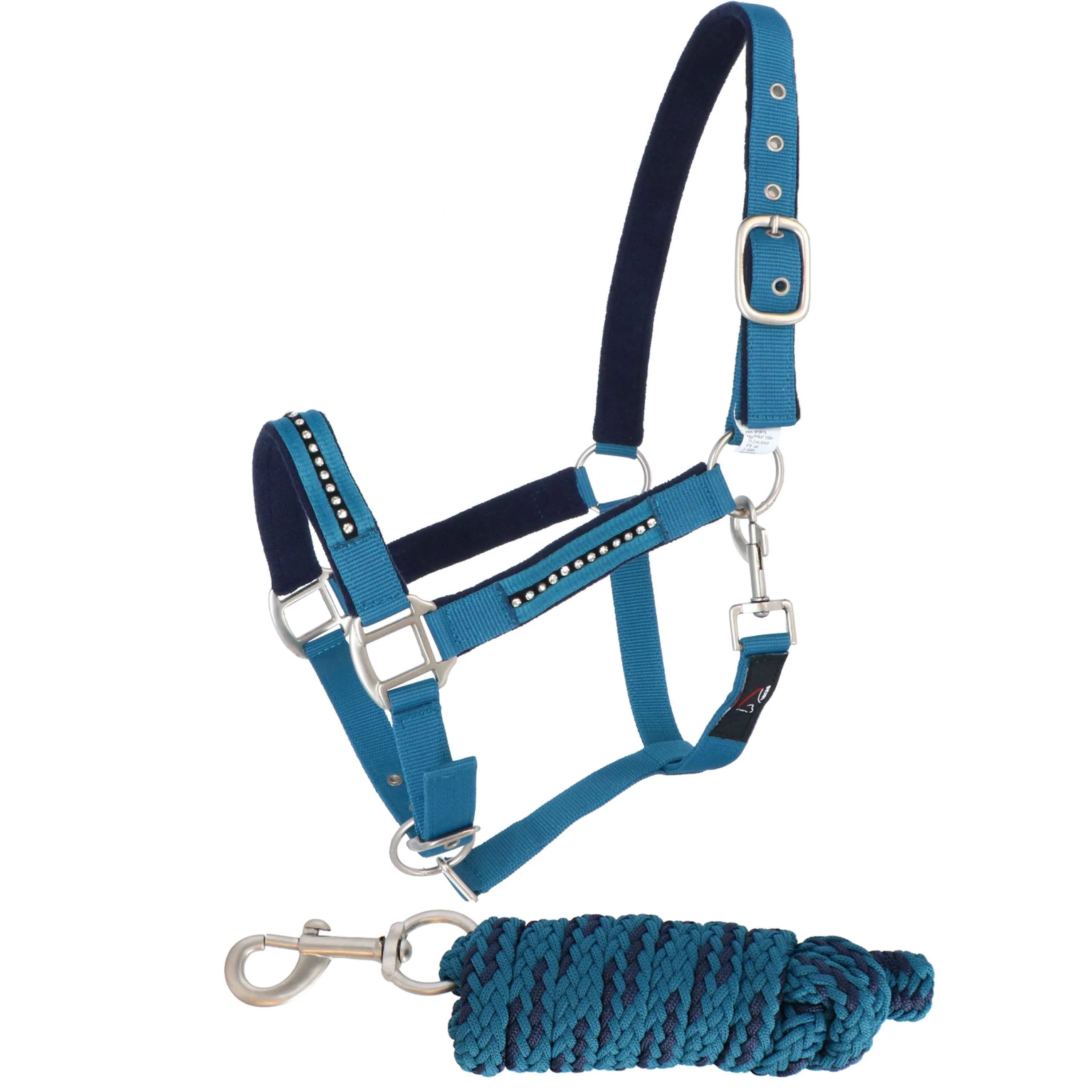 HKM Ensemble Licol Crystal Souple Rembourrage Petrol/marine - Image 5