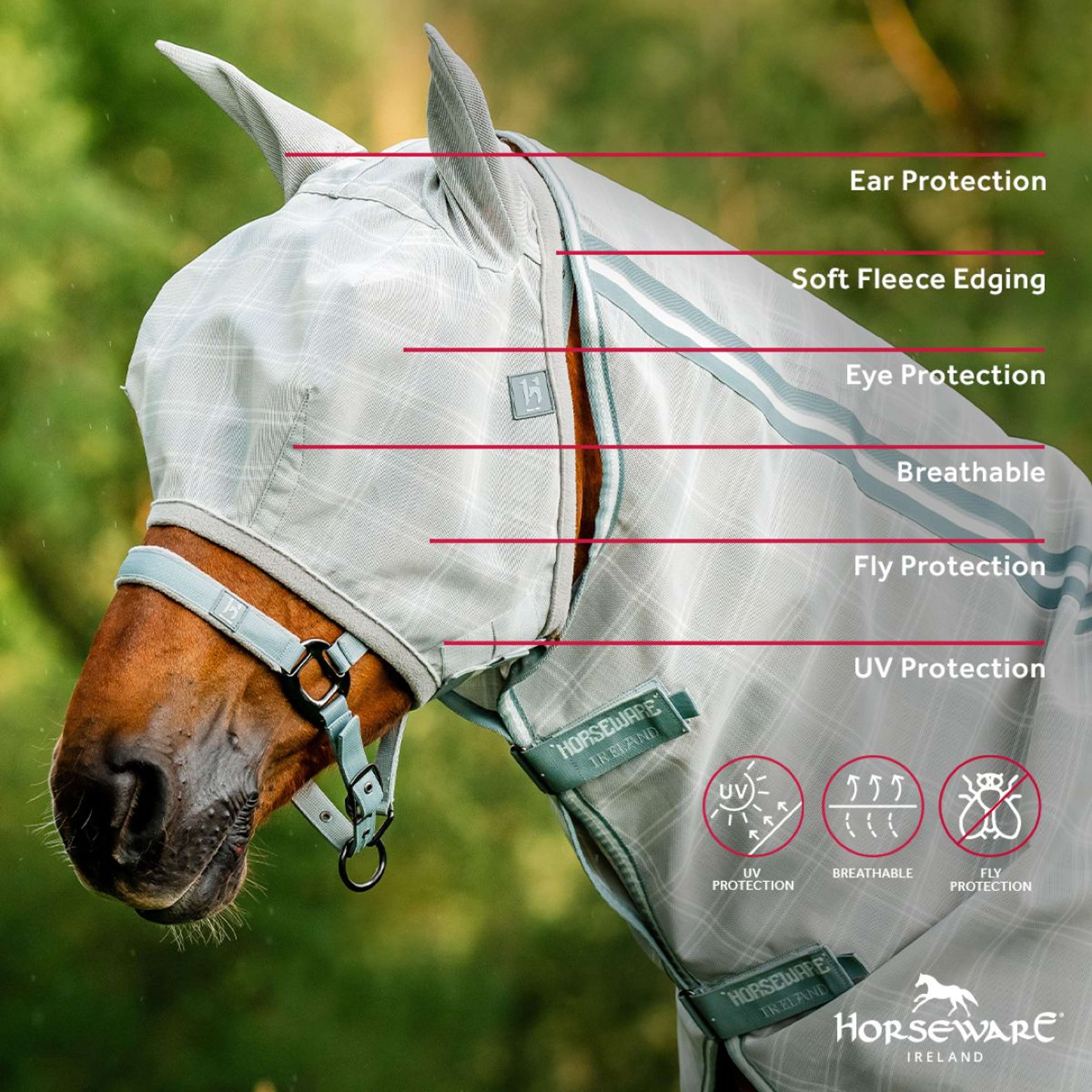 Horseware Masque Anti-Mouches Newmarket Witney Charcoal - Image 3
