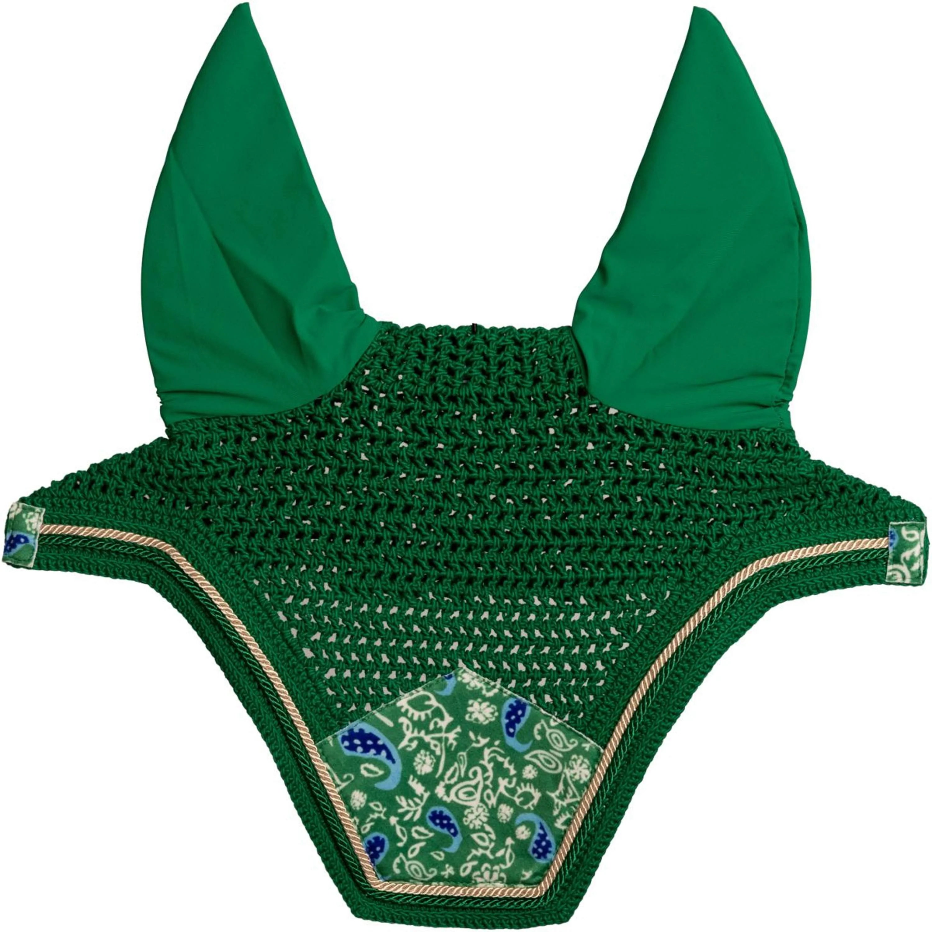 Kentucky Bonnet Anti-Mouches Wellington Velvet Paisley Garden Vert/Marine