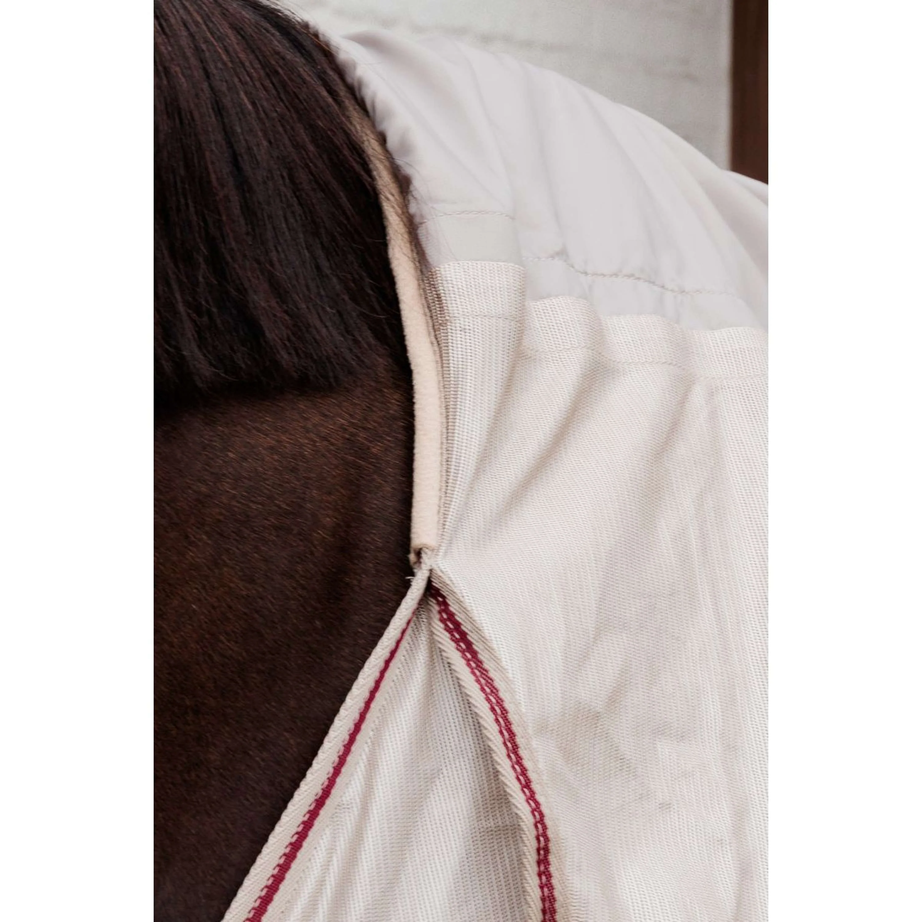 Kentucky Couverture Anti-Mouches Comfort Mesh Classic with Neck & Belly Cover Beige/Bordeaux - Image 10