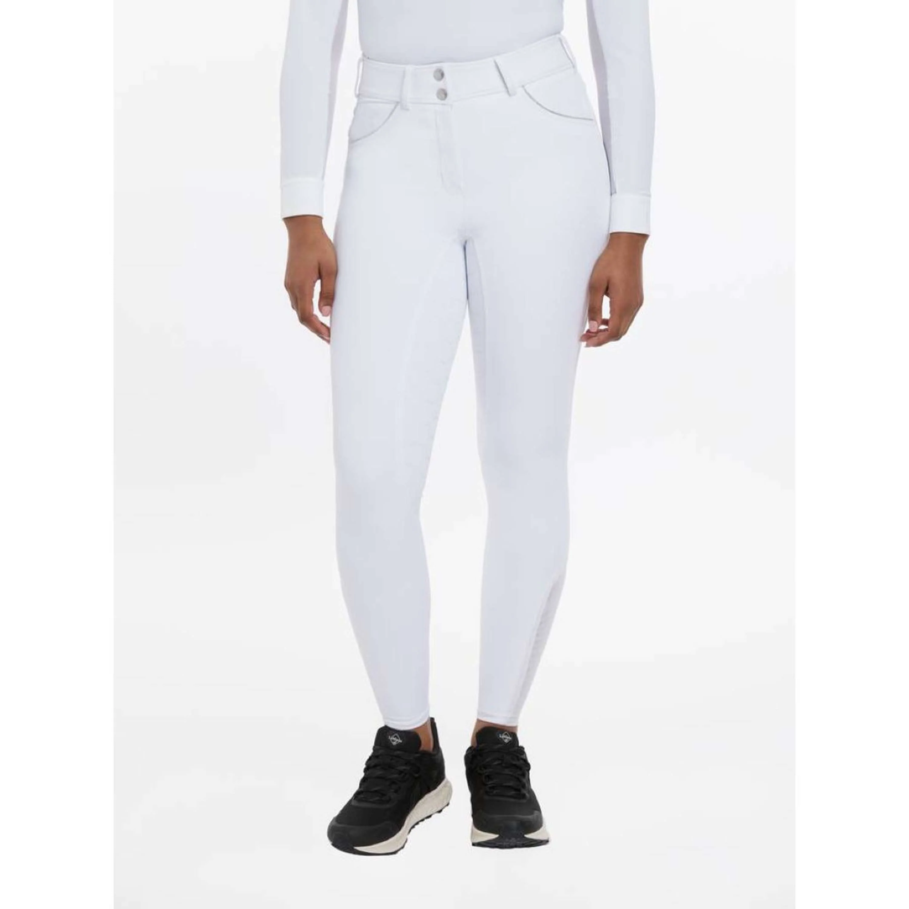 LeMieux Pantalon d'Équitation Victoria Silicone Fond de Peau Blanc