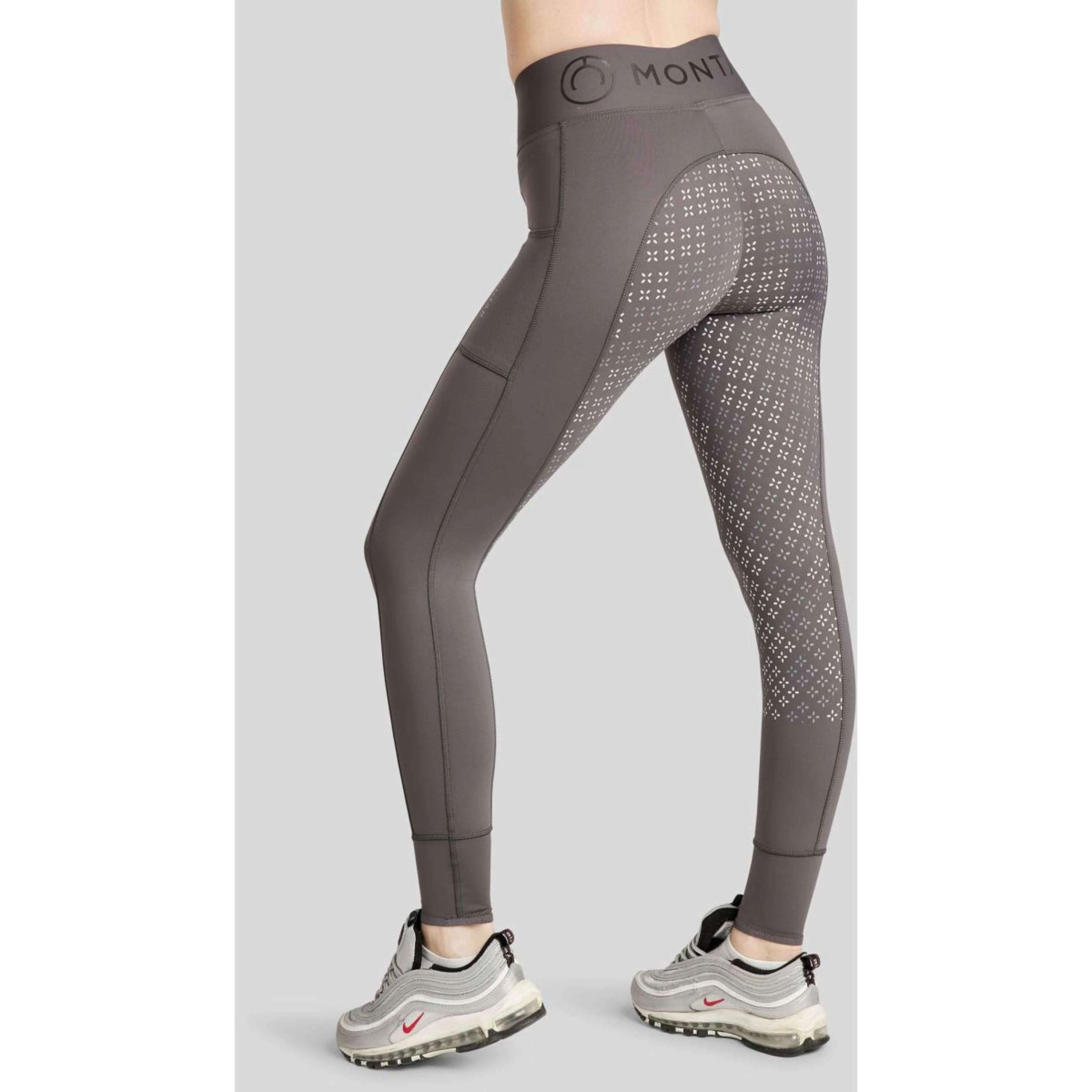 Montar Legging d'Équitation Selena Pull On Full Grip Gris - Image 6