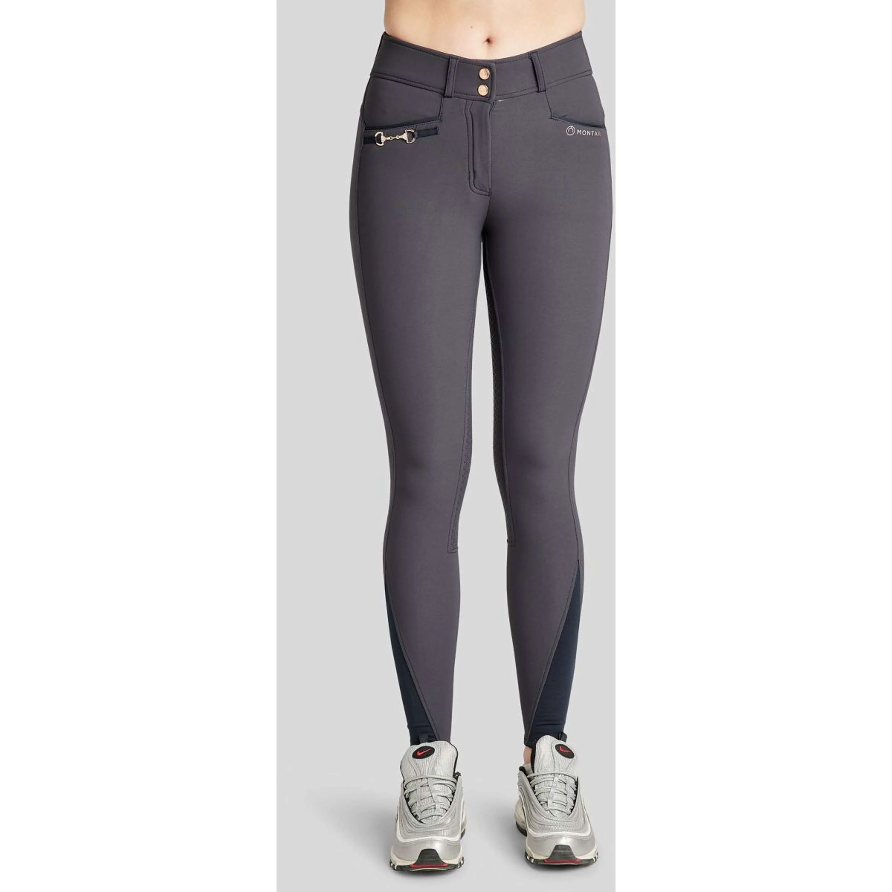 Montar Pantalon d'Équitation Molly Rosegold Highwaist Full Grip Marin