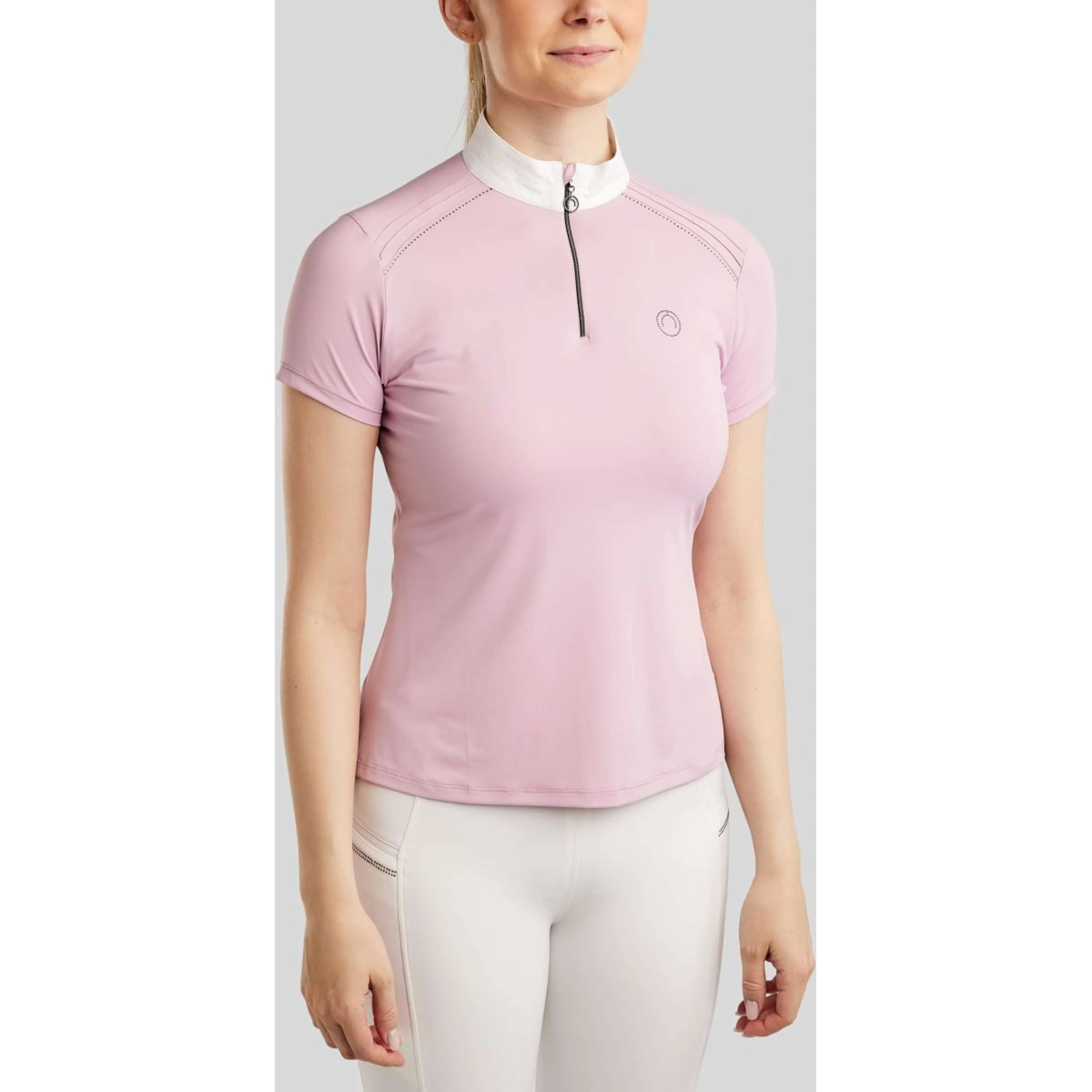 Montar T-shirt de Concours MoPearl Pintucks Gun Metal Crystals Candy Pink