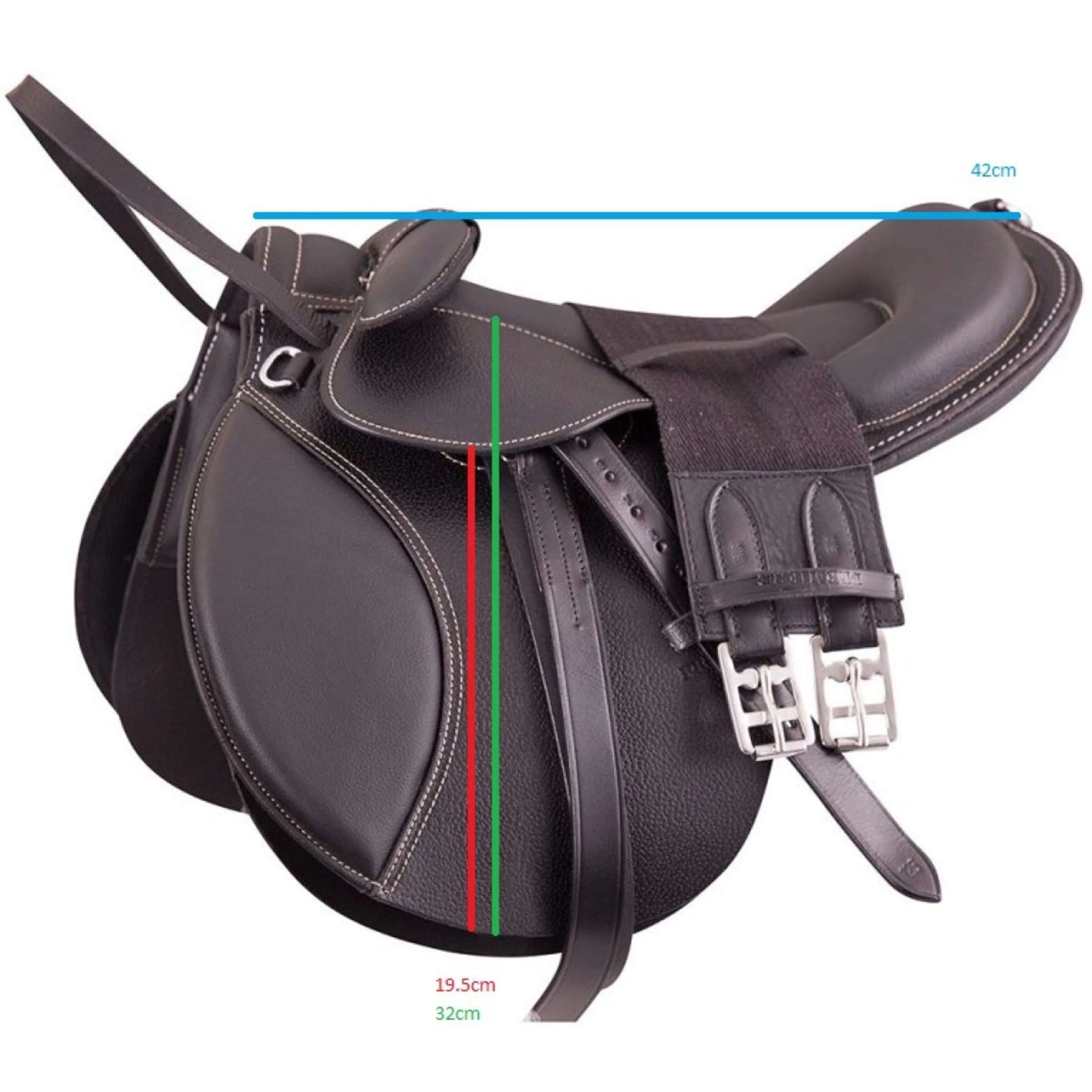 Premiere Selle pour Poney Cuir Noir - Image 4