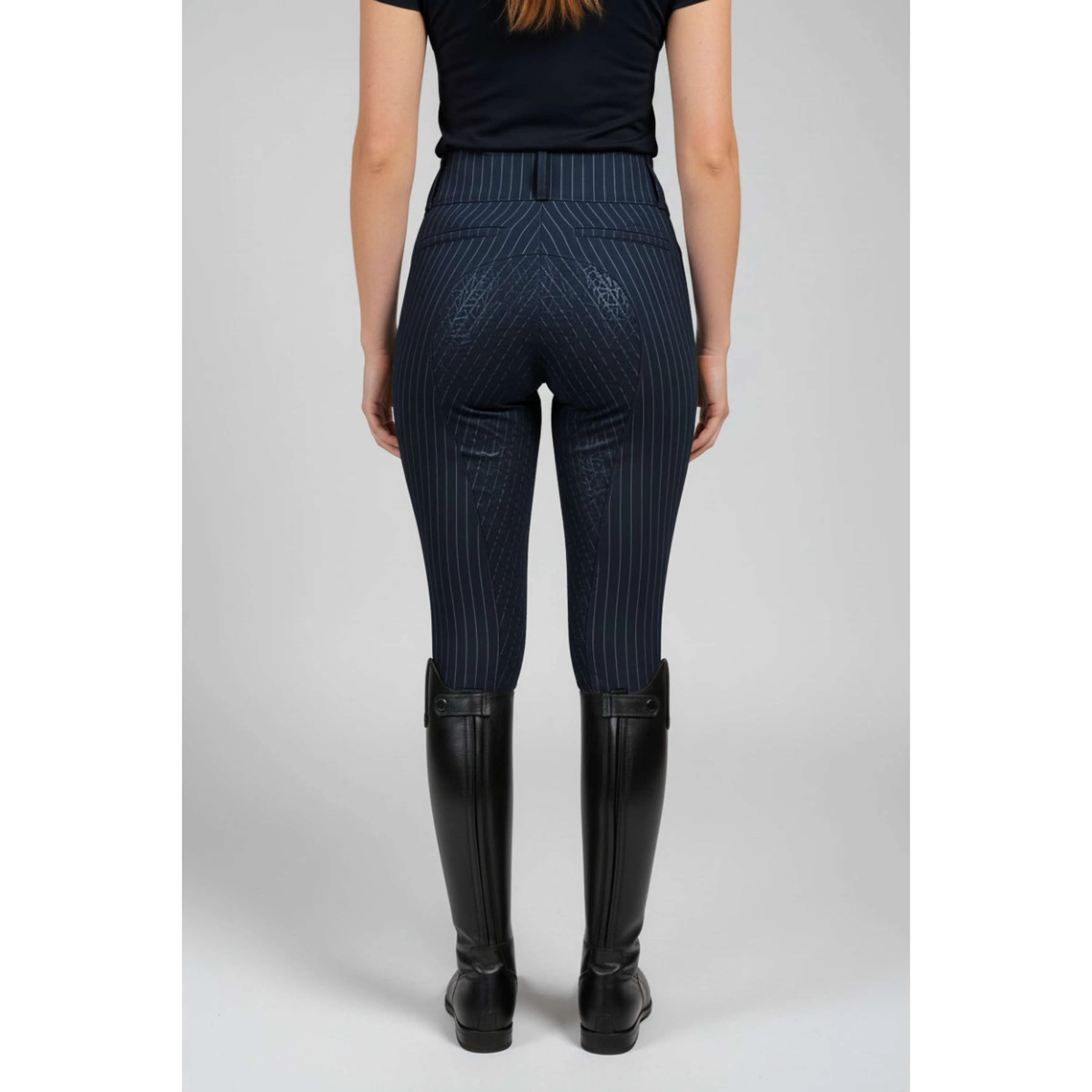 PS of Sweden Pantalon d'Équitation Penny Pinstripe Full Grip Marin - Image 2