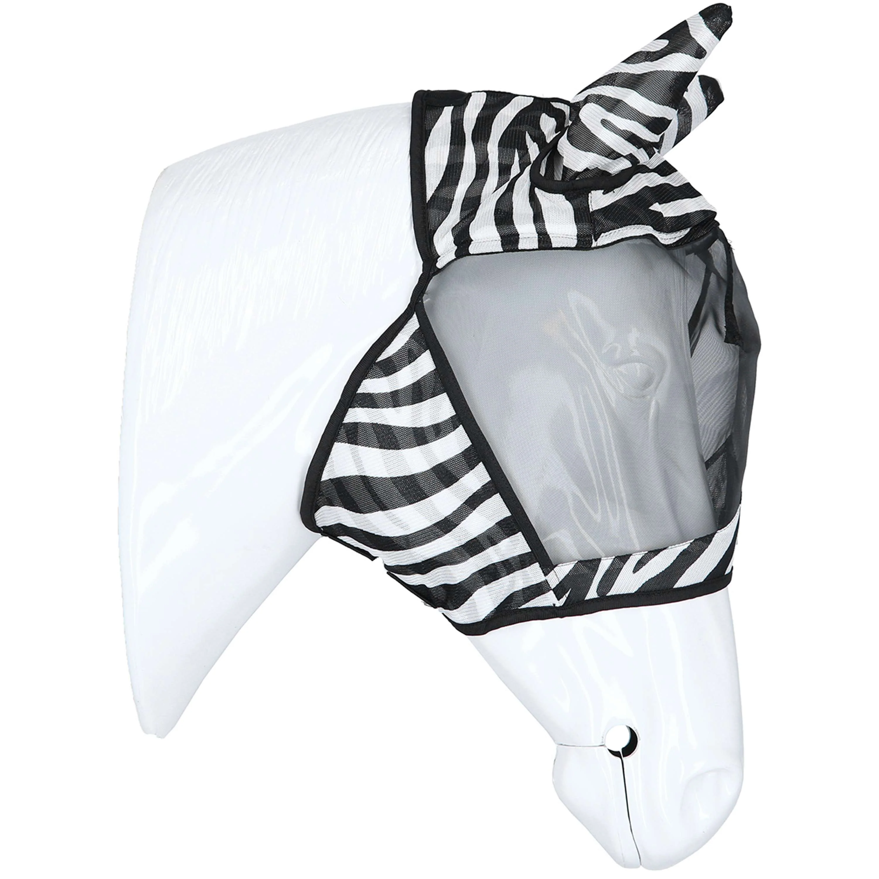 Velder Horsewear Essentials Masque Anti-Mouches Zebra avec Oreilles Noir/Blanc - Image 4