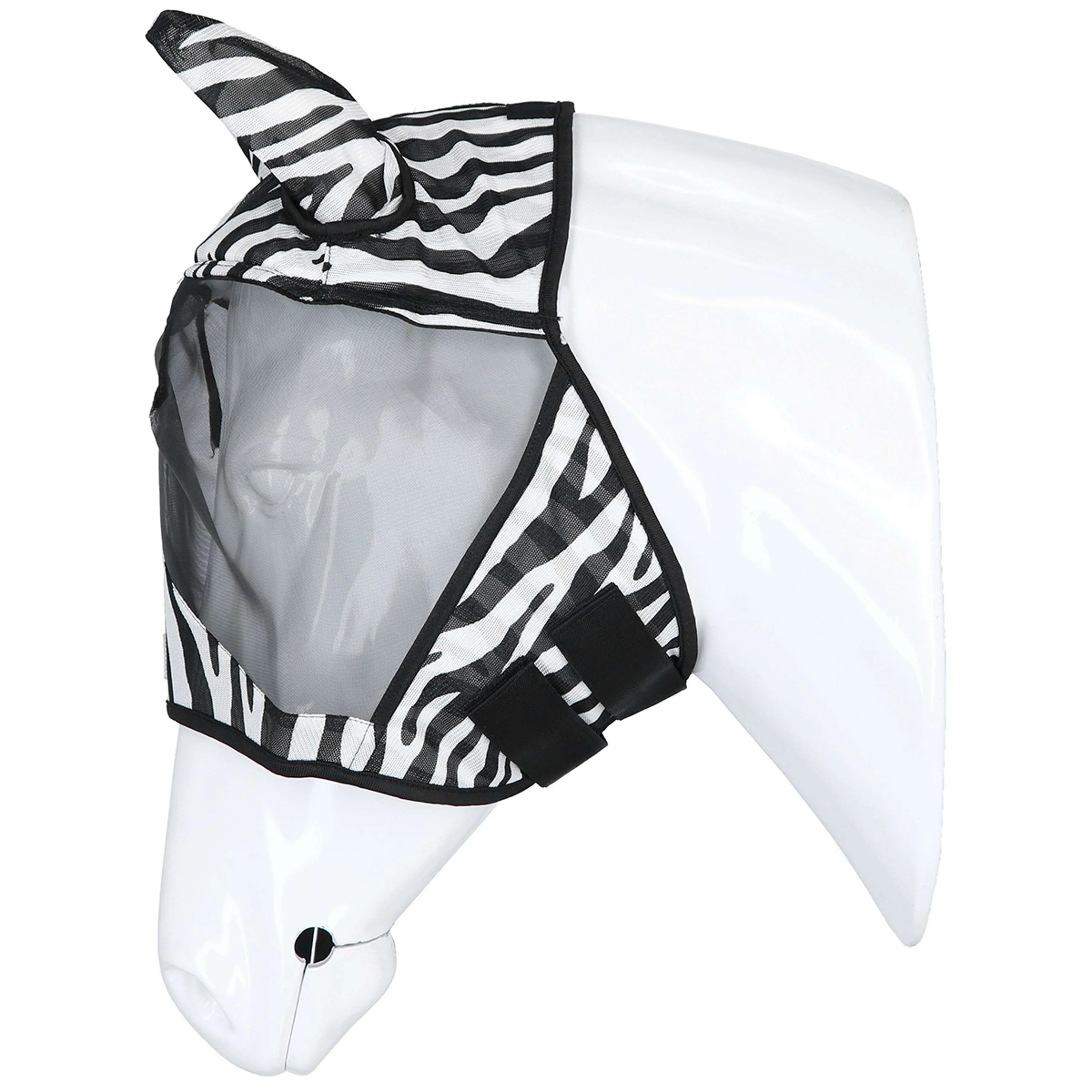 Velder Horsewear Essentials Masque Anti-Mouches Zebra avec Oreilles Noir/Blanc - Image 5