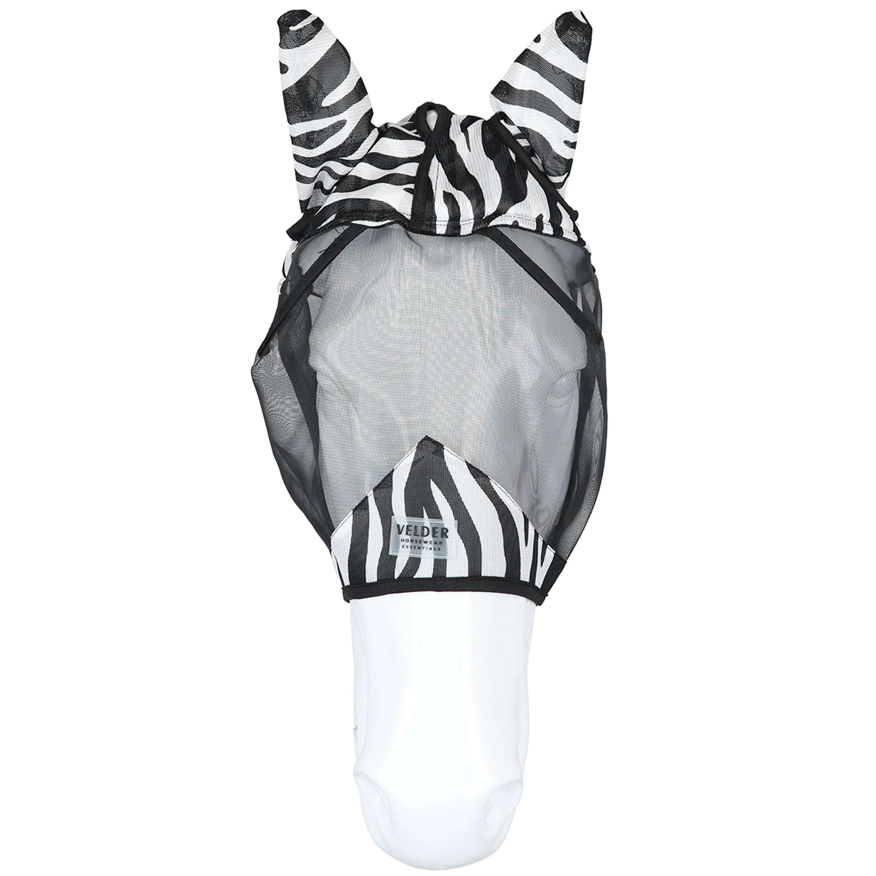 Velder Horsewear Essentials Masque Anti-Mouches Zebra avec Oreilles Noir/Blanc - Image 6
