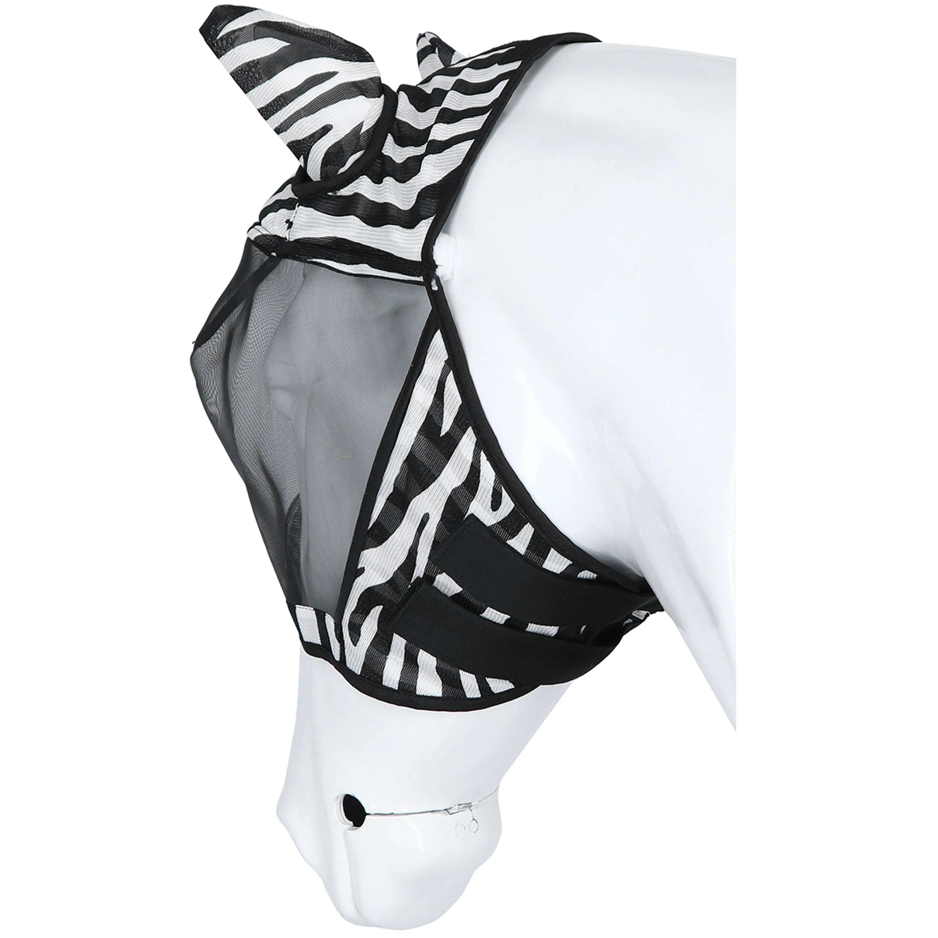 Velder Horsewear Essentials Masque Anti-Mouches Zebra avec Oreilles Noir/Blanc - Image 7