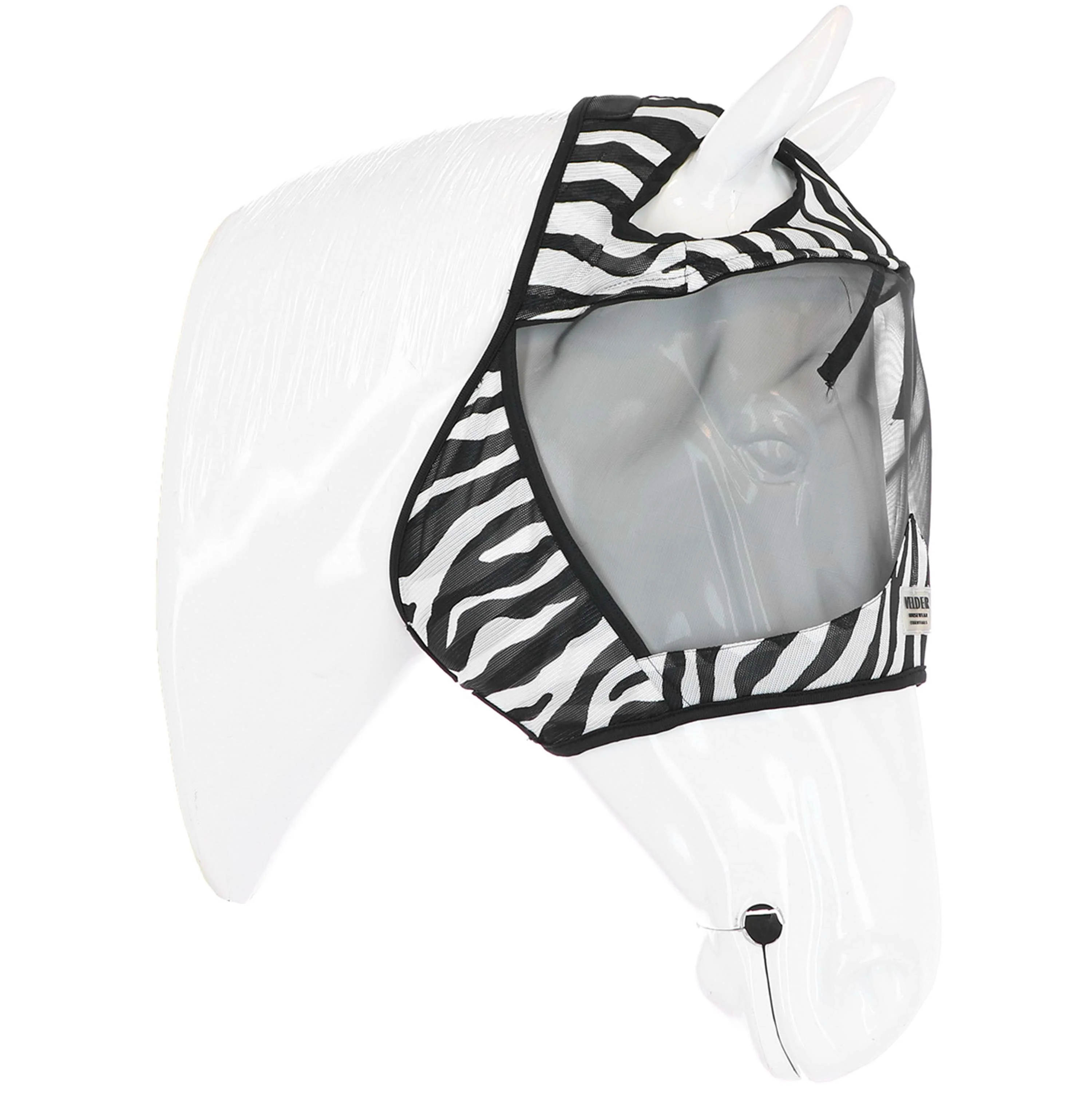 Velder Horsewear Essentials Masque Anti-Mouches Zebra sans Oreilles Noir/Blanc - Image 3
