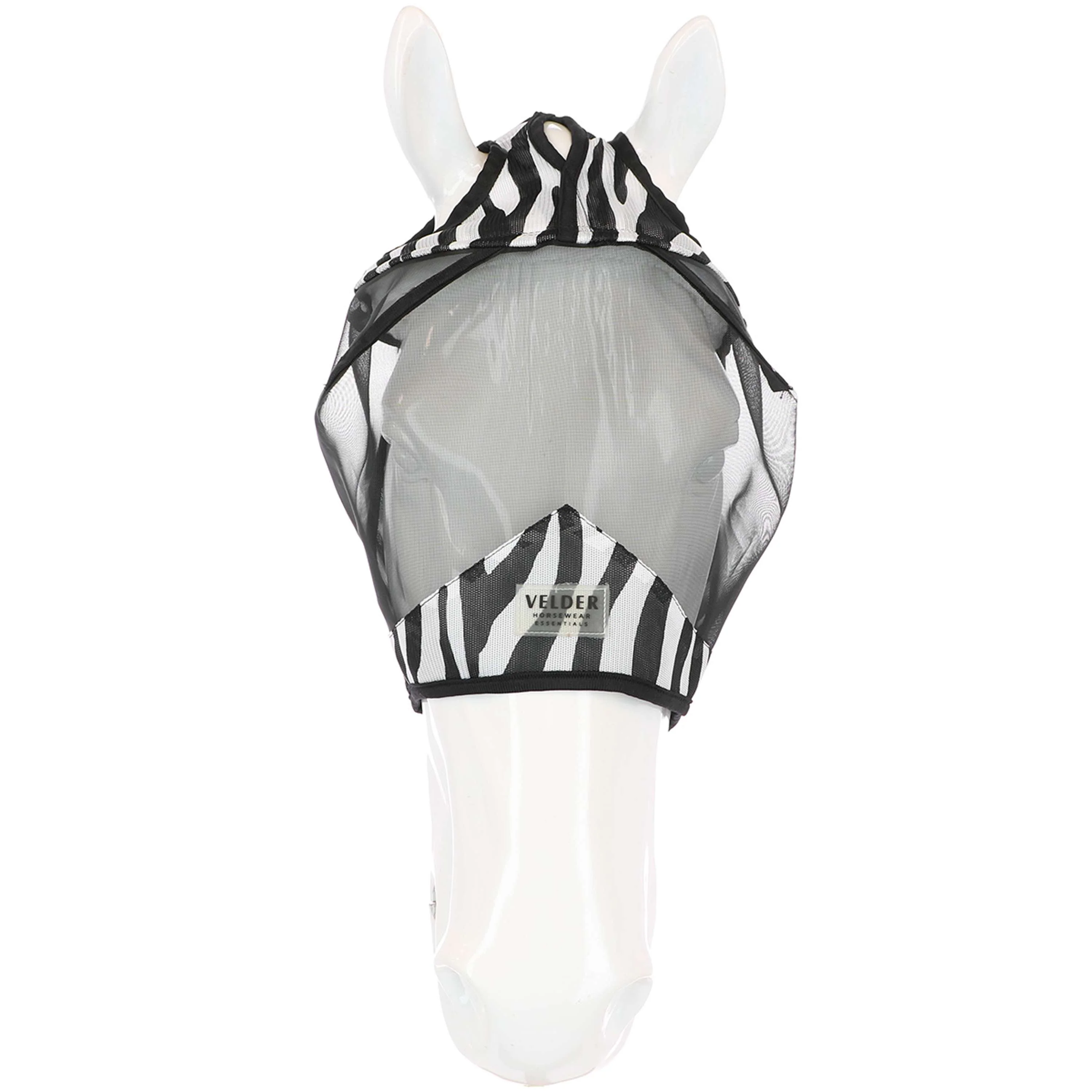 Velder Horsewear Essentials Masque Anti-Mouches Zebra sans Oreilles Noir/Blanc - Image 5