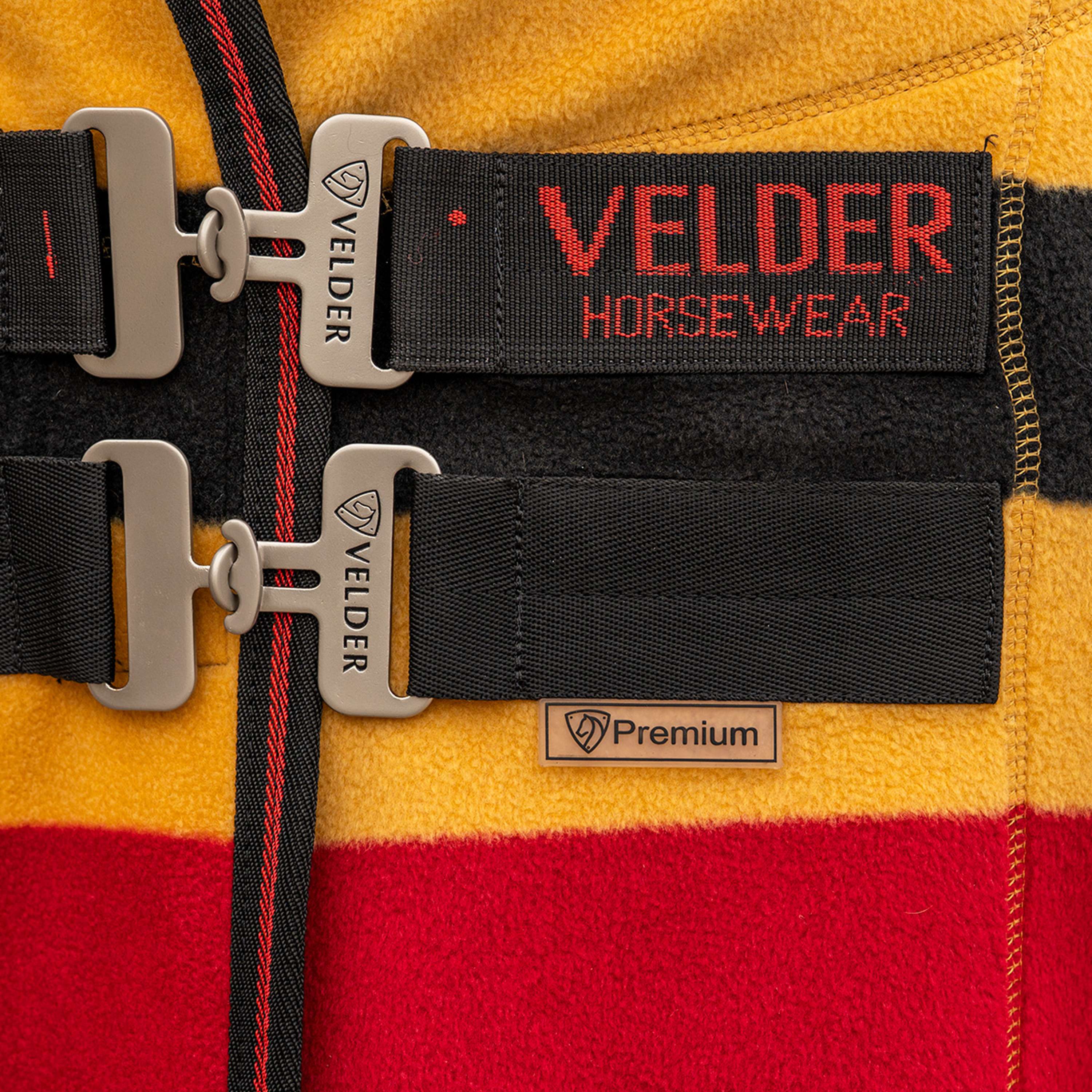 Velder Horsewear Premium Deluxe Fleece Cooler Rug Noir/Jaune - Image 3